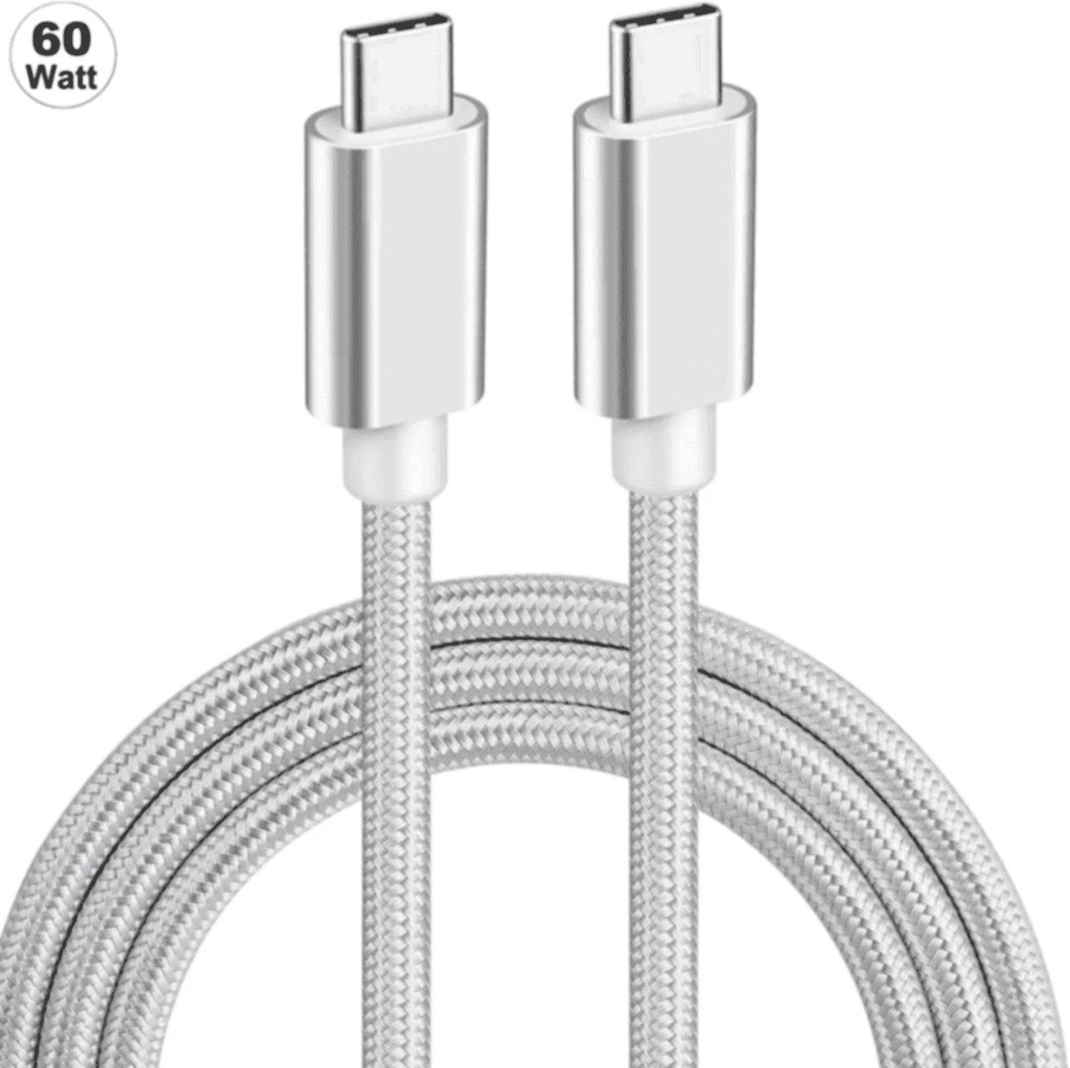 Image of Good One Type C 10 A 1 m Nylon Braided 60 Watt Nylon Braided USB Type C to C Fast Charging cable type C compatible with Samsung Phones-1