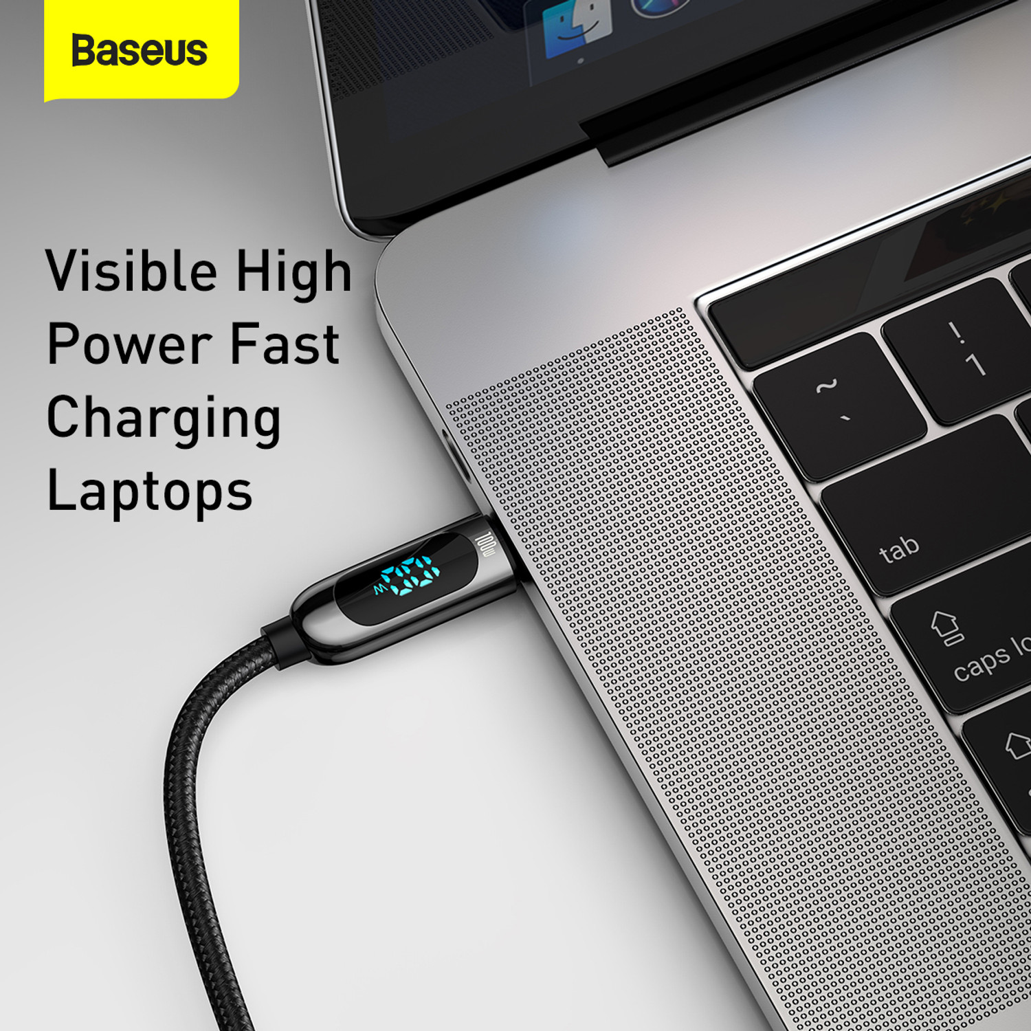 Image of Baseus Type C 1 m Display Fast Charging Data Cable 100W With Smart Indicator