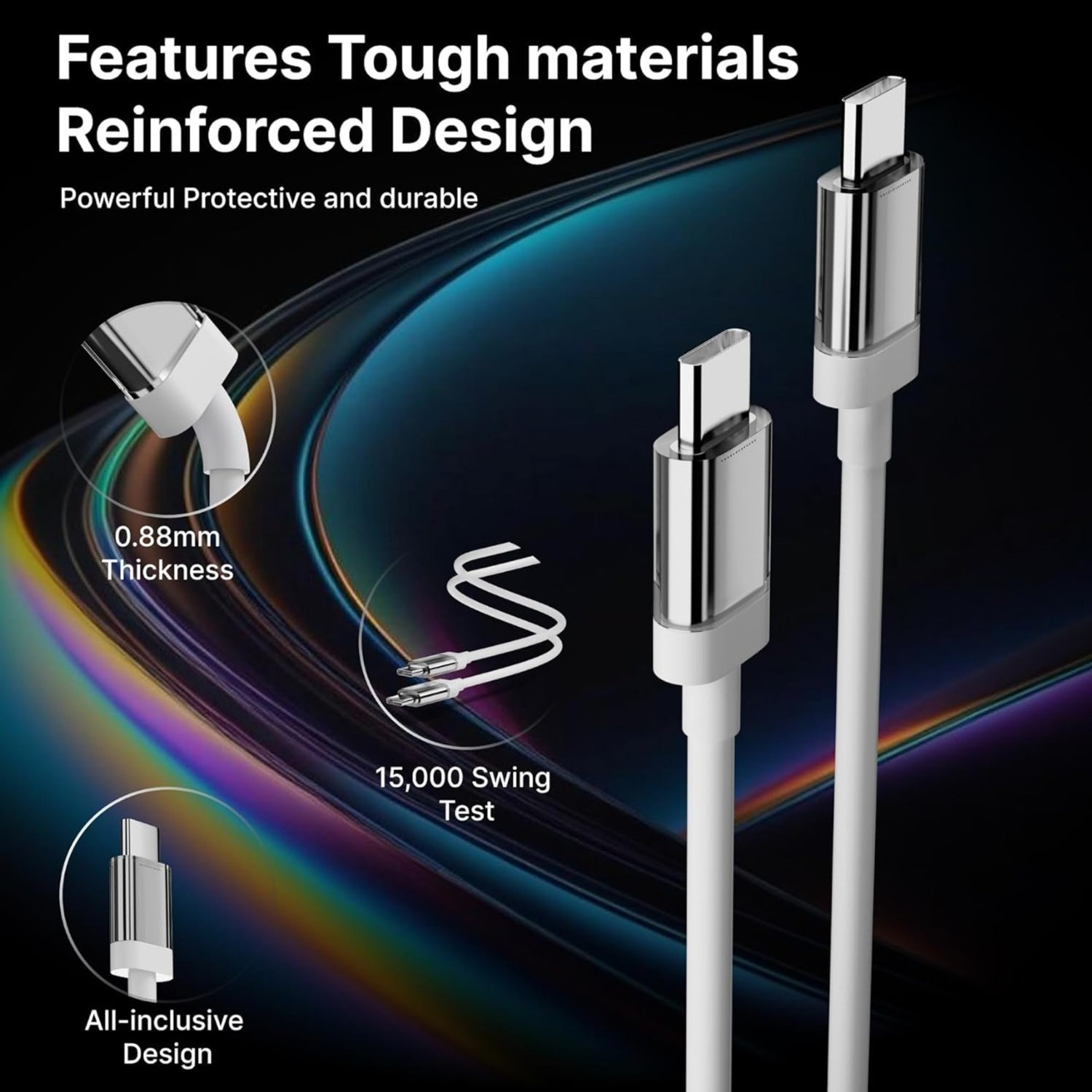 Image of RAGHAV ENTERPRISES Type C 3.25 A 1 m Type C 1 m TPE 65W Fast Charging Type C to Type C Rapid Charging Data Cable| C to C Cable