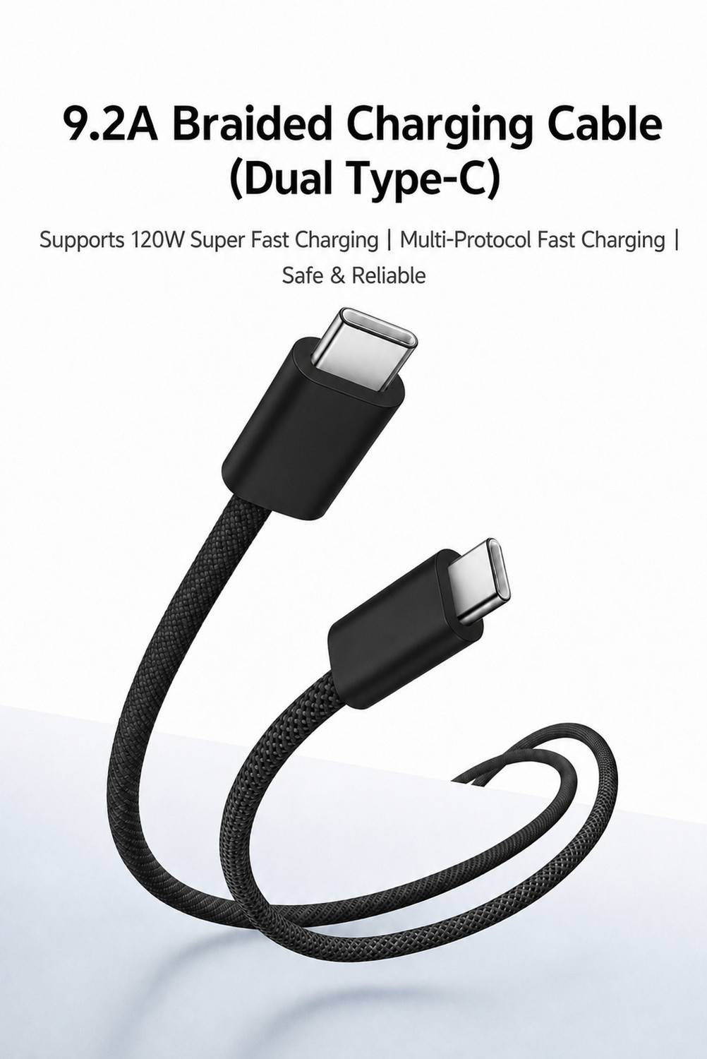 Image of SUPERFLASH Type C 9.2 A 1 m 100W Dual USB-C TO C Woven Design