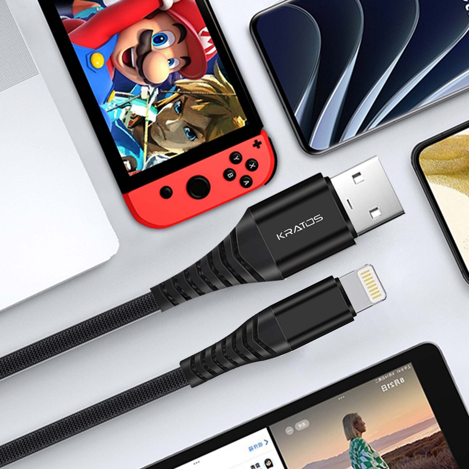 Image of Kratos Type C 2 A 1 m USB to Lightning Cable For Fast Charging
