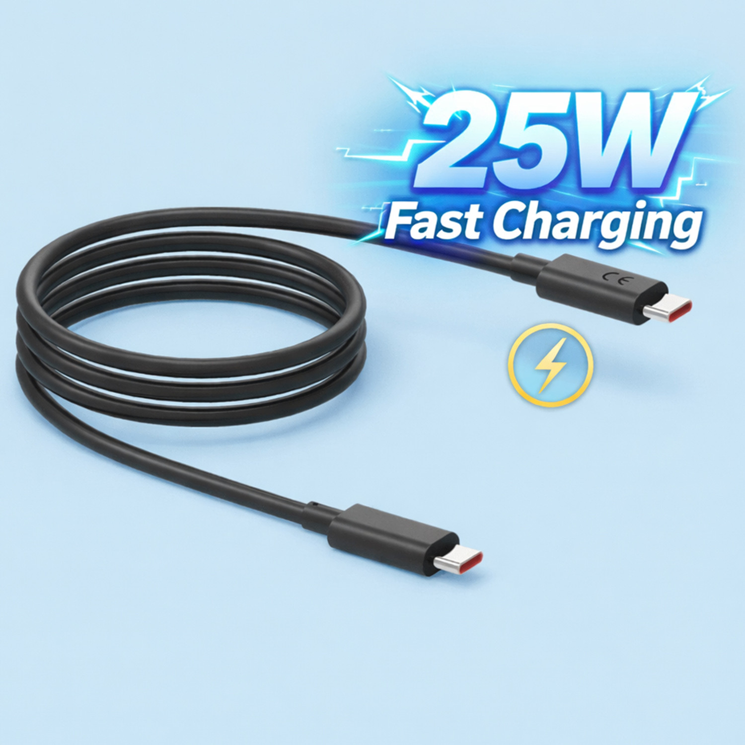 Image of Tart Type C 3 A 1 m Original 25W Original Type C to C 3.3 FT Fast Charging USB C Cable High Performance
