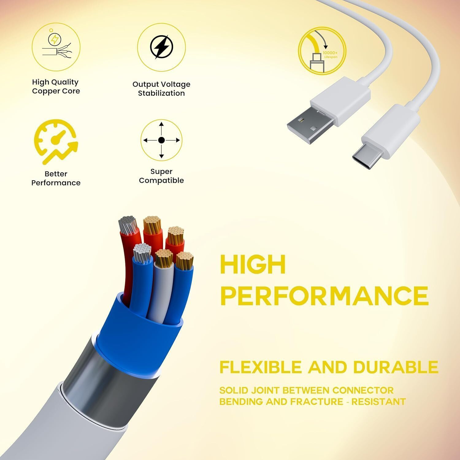 Image of OPPO Type C 8 A 1 m Supervooc Type C Fast Data Cable.