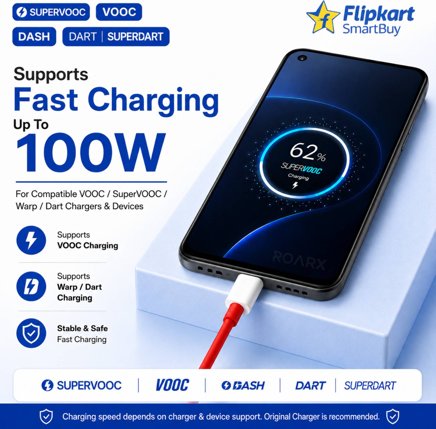 Flipkart Smartbuy 1m 100W SuperVOOC USB Type C Cable - Image 2