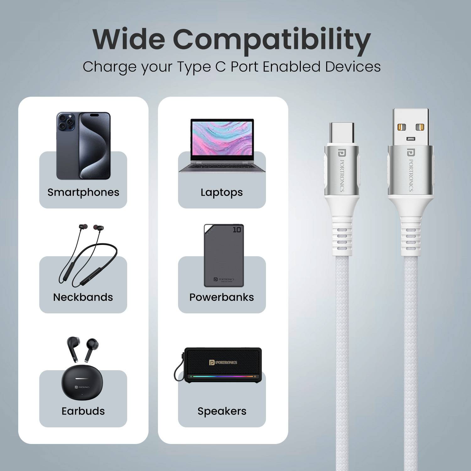 Portronics 3A 1.5m USB Type C Cable - Image 4