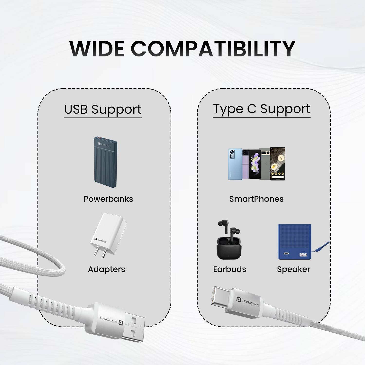 Portronics USB Type C Cable 3A 2m Konnect X - Image 4