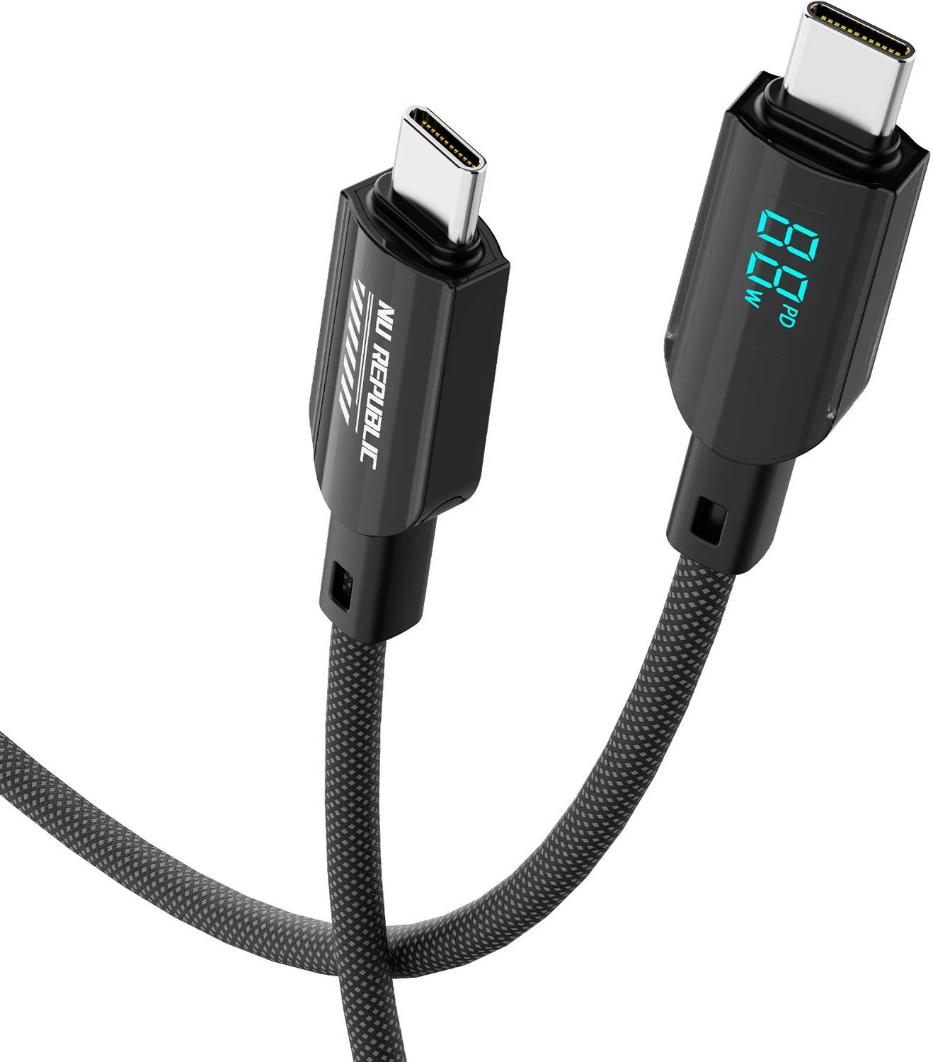 Nu Republic USB Type C Cable 5 A 1.2 m Aluminum Foil, Tinned Copper Braid Blaze Fusion Spot 100W With Led Display USB-Type-C To Type-C Data Charging Cable - Nu Republic : Flipkart.com