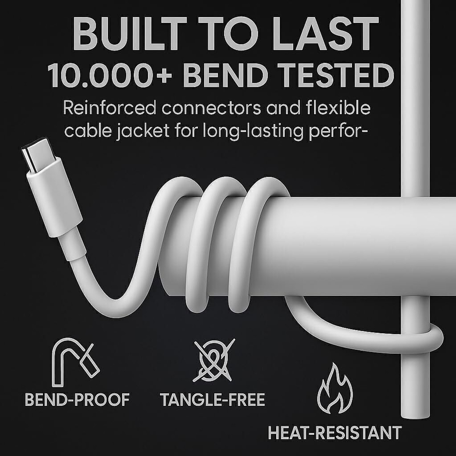 Image of RUHISH USB Type C Cable 6 A 1.01 m Copper 33W TURBO SONIC FAST CHARGIN CABLE