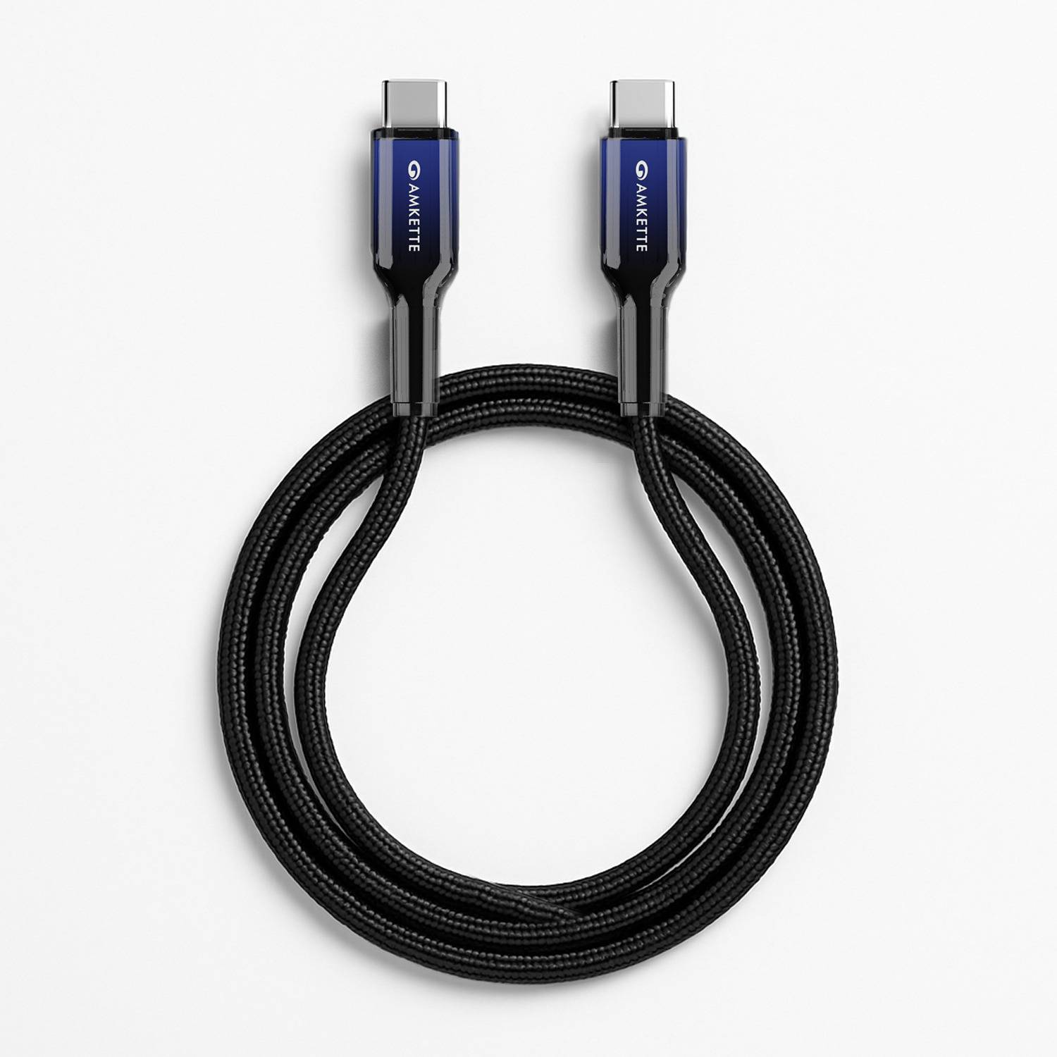 AMKETTE USB Type C Cable 3 A 1 m ChargePro 65W Fast Charging USB C to Type C Braided Cable