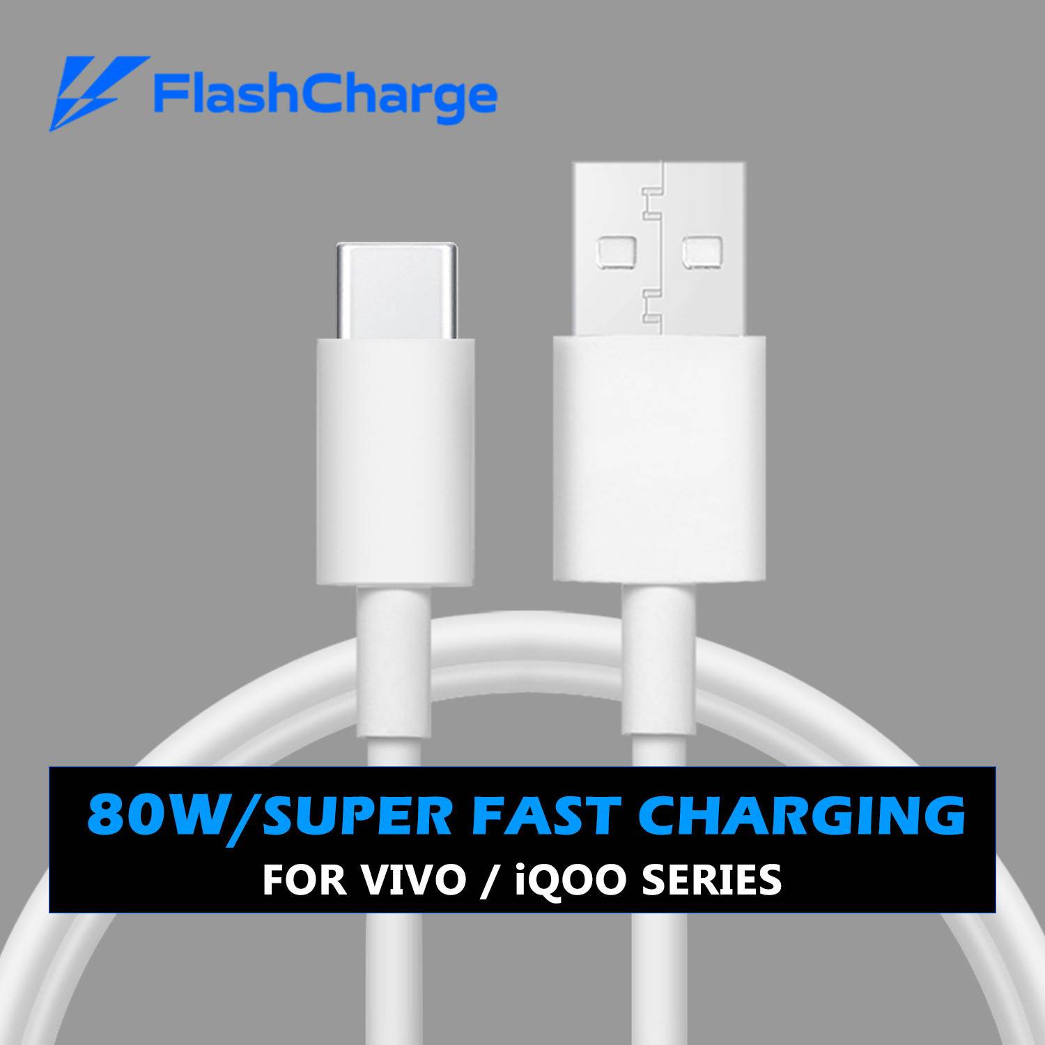 SUFO USB Type C Cable 8 A 1.01 m 80W Super Fast Charging Cable For FlashCharge, SuperVooc, Vooc, Dart, Dash, Warp, Turbo,
