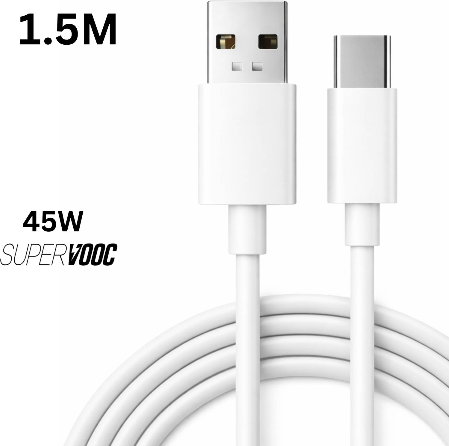 MegVolt USB Type C Cable 4 A 1.5 m TPE 45W Type C Data Cable 1.5 Meter Fast Charging High Speed