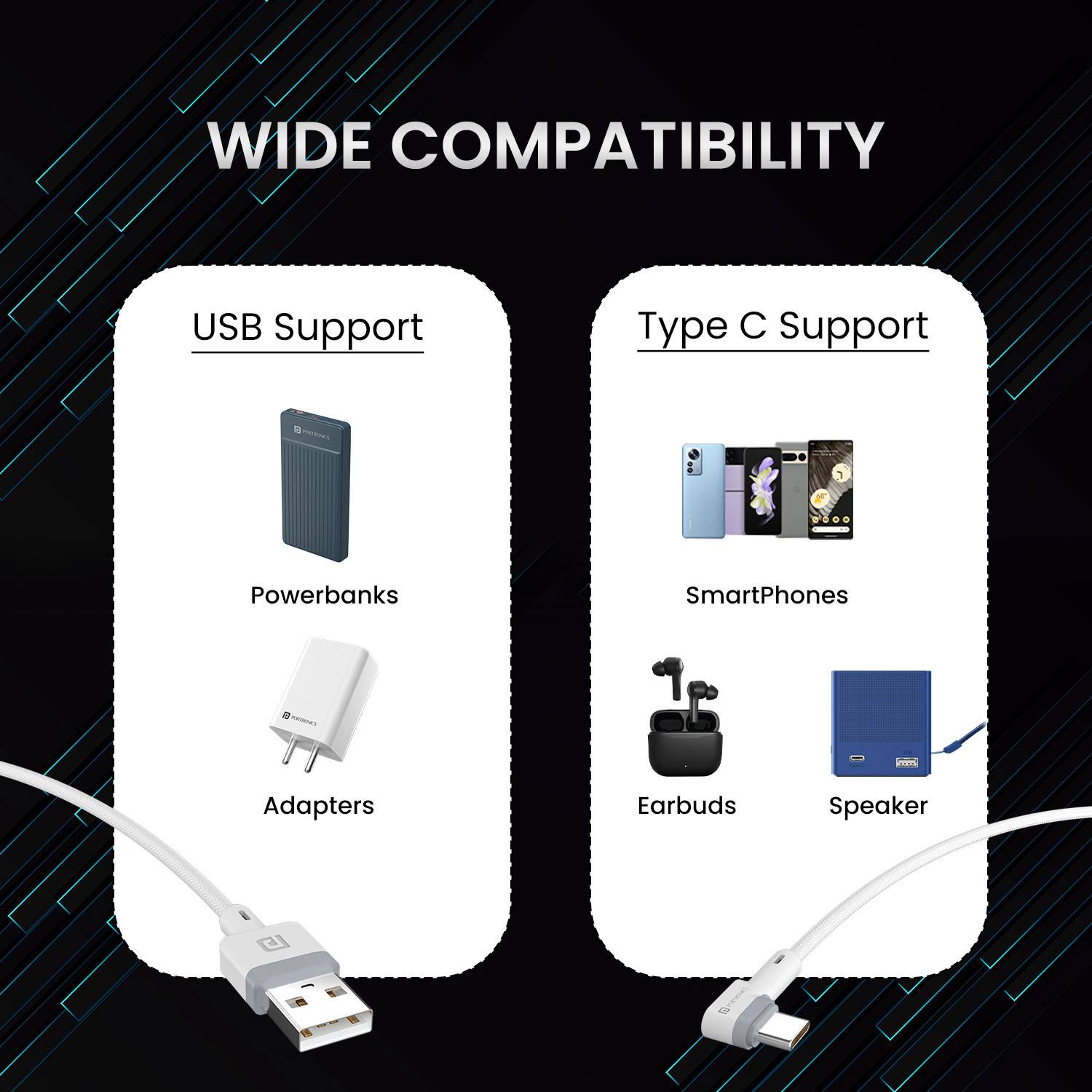 Portronics USB Type C Cable 3A 2m - Image 4