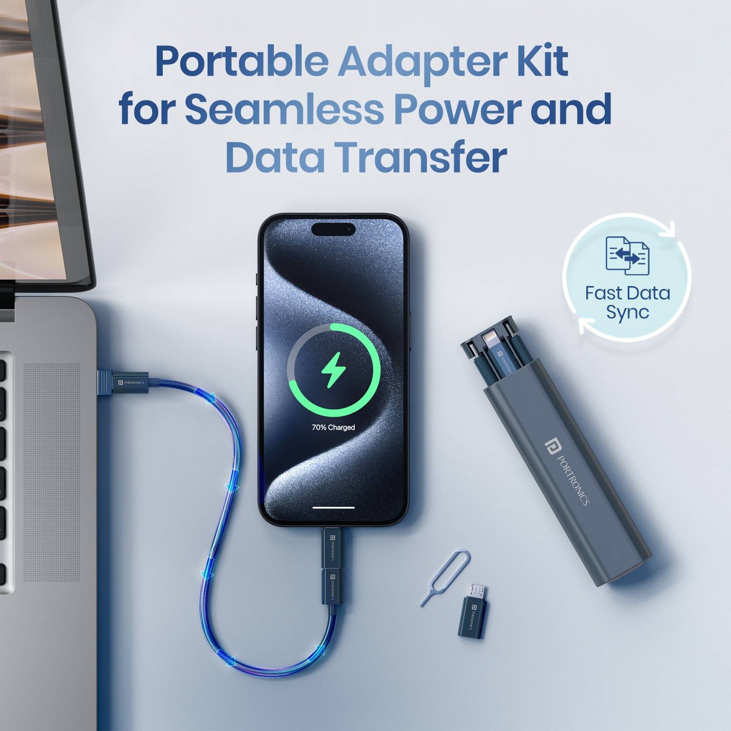 Portronics USB Type C 0.27m Snapcase 3 60W Fast Charging Data Cable - Image 4