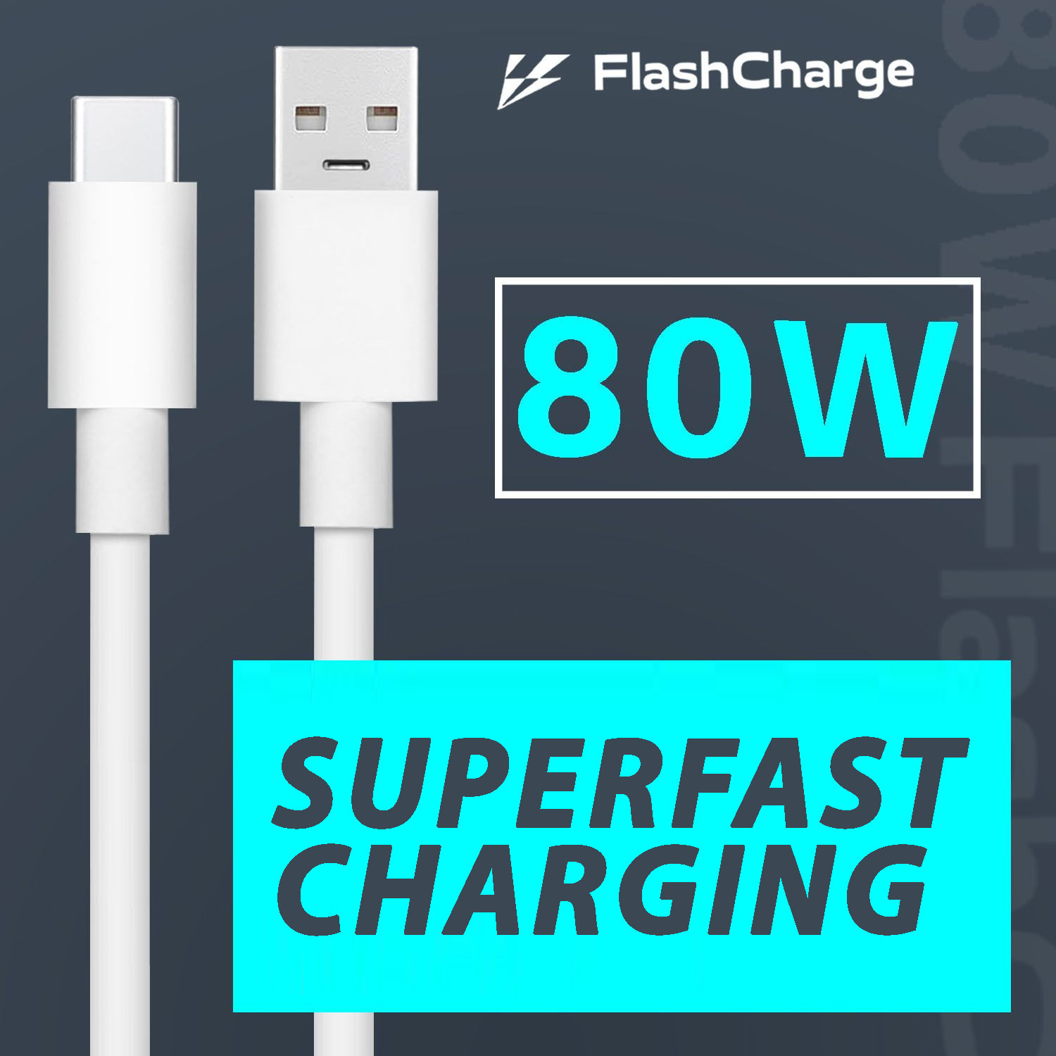 Image of SUFO USB Type C Cable 8 A 1 m 80 W Super Fast Charging Cable For FlashCharge, SuperVooc, Vooc, Dart, Warp, Dash, Turbo,