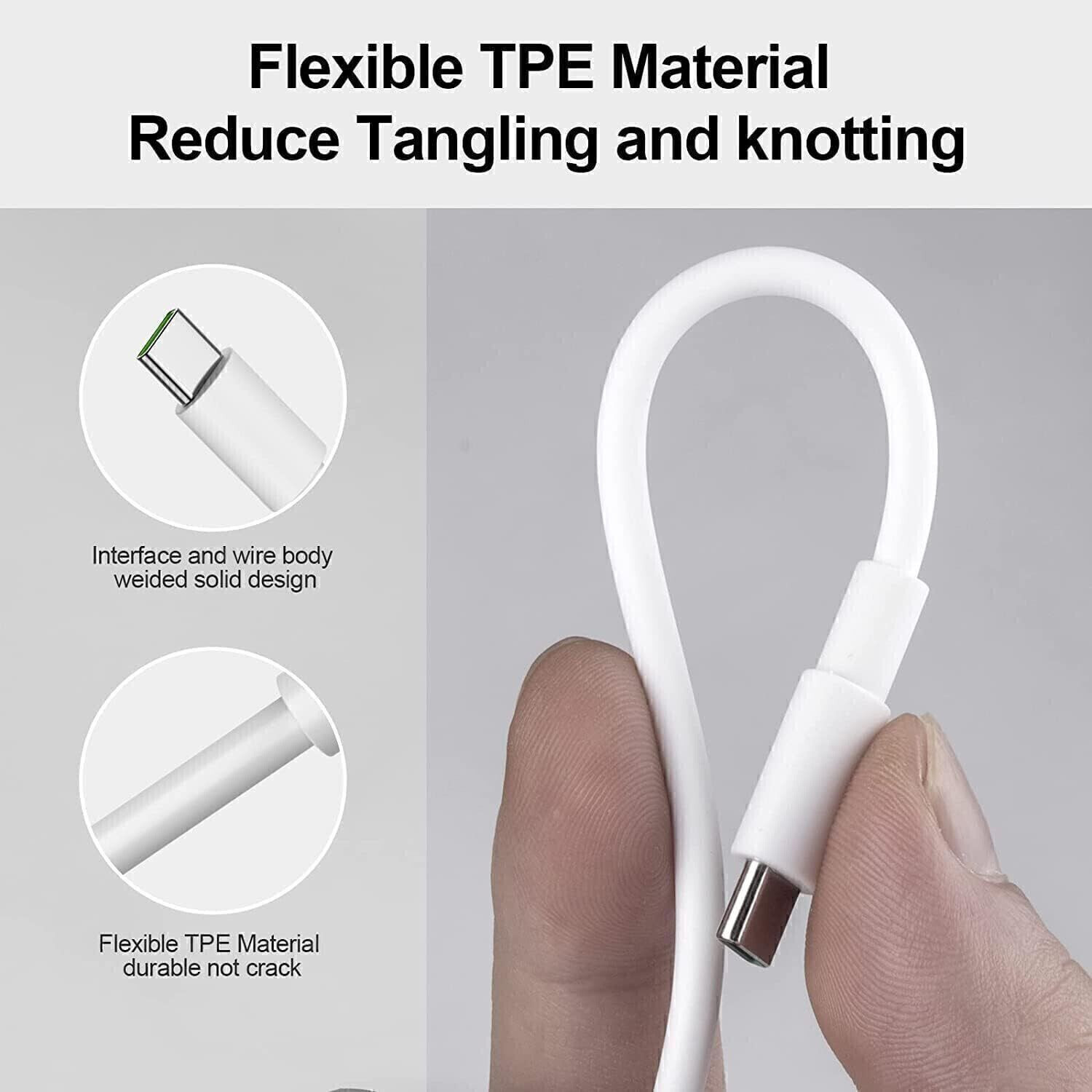 Image of Ditya USB Type C Cable 4 A 1 m TPE, WOVEN NET SHIELD 100% ORIGINAL FLASH CHARGER SUPPORT 18W /30W /44W
