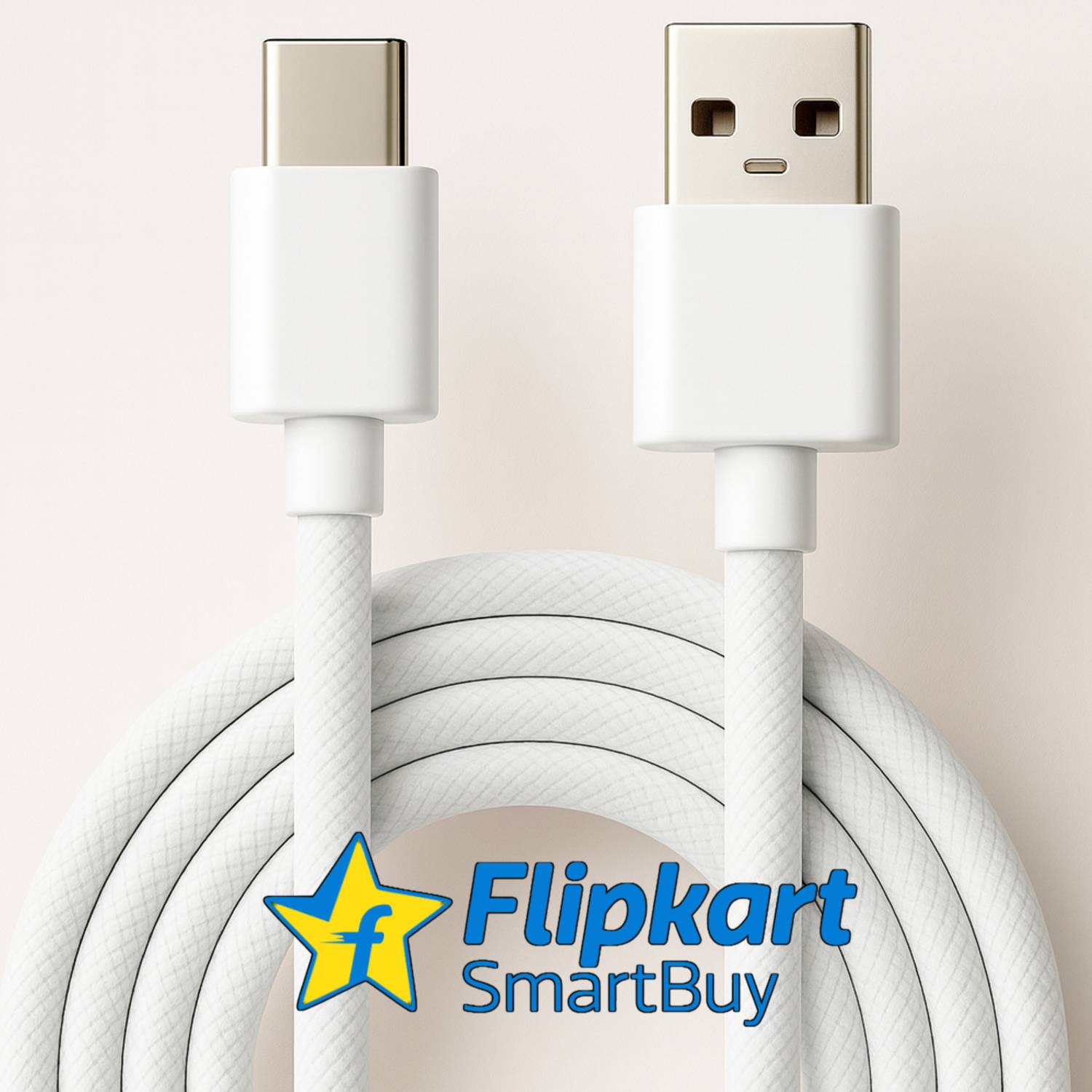 Flipkart SmartBuy USB Type C Cable 3 A 1 m Braided 20W type c cable | data cable c type data cable for Mobile charger cable | USB Cable Type A to USB Type C Data cable c charger cable | Braided Data Cable | USB A to C cable | Supports Android Auto & CarPlay Cable