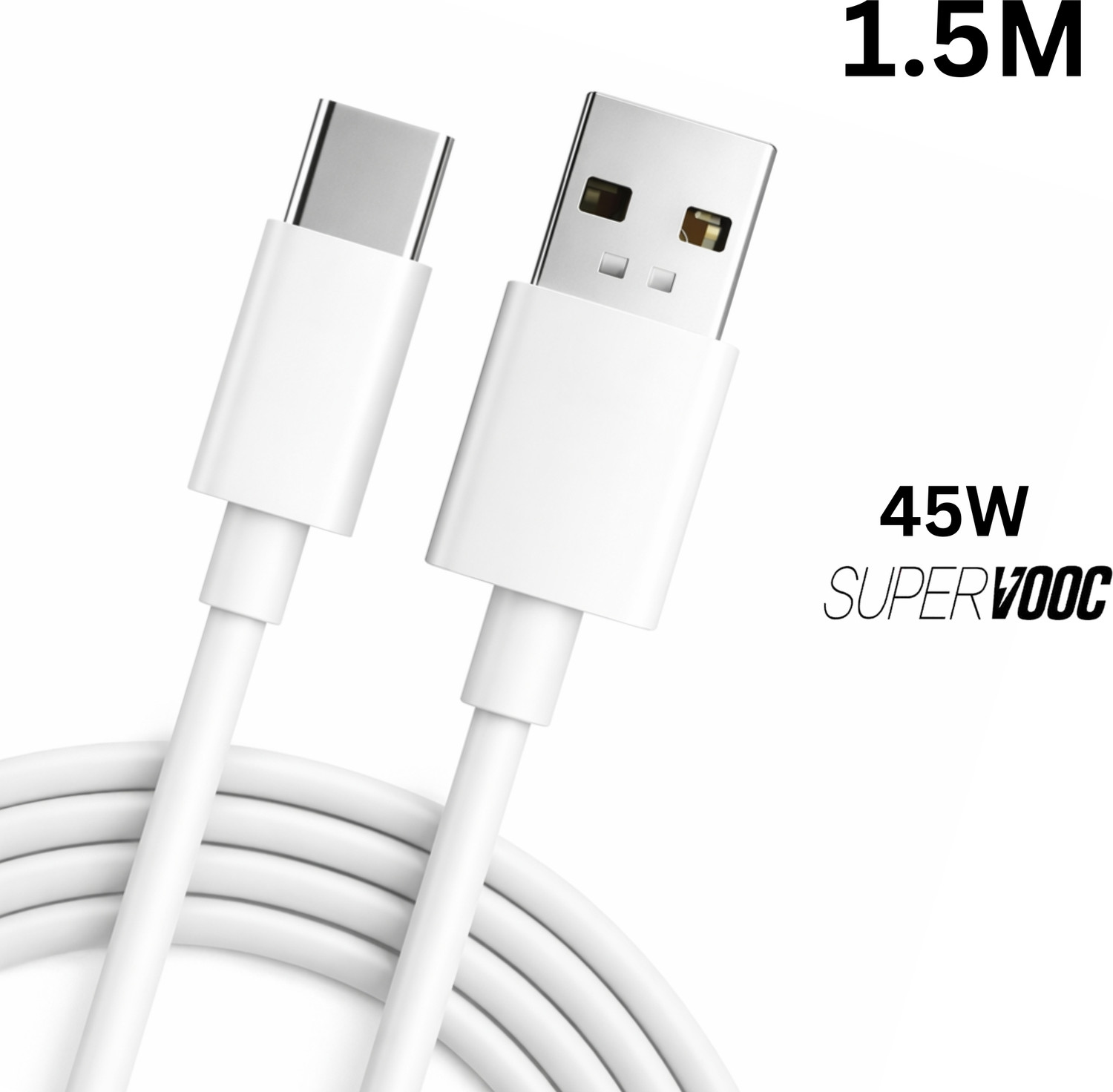 Image of MegVolt USB Type C Cable 4 A 1.5 m TPE 45W Type C Fast Charging Cable 1.5 Meter High Speed Data