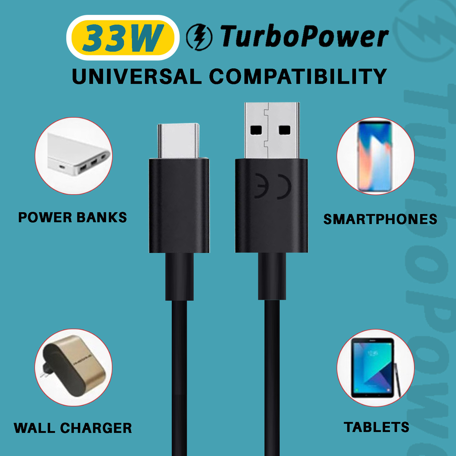 Image of Safa USB Type C Cable 3 A 1 m 33W Super Fast TurboPower Data Cable