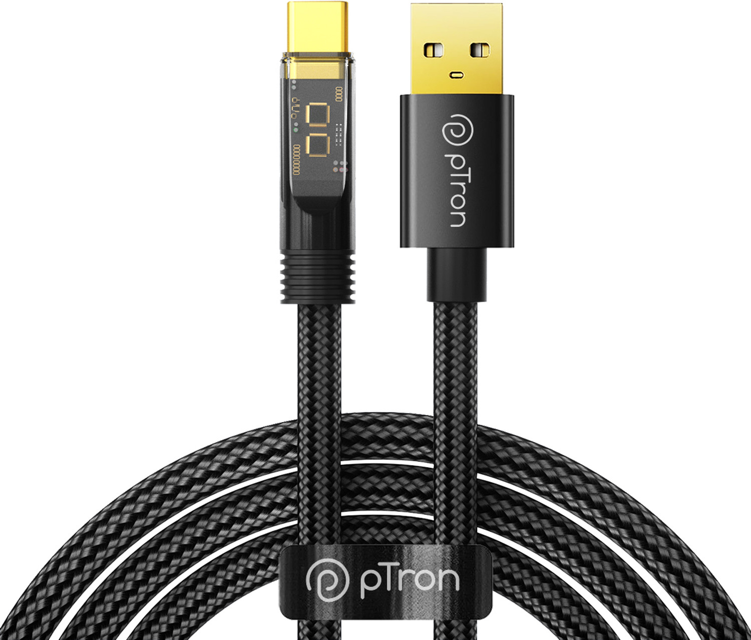 Image of PTron USB Type C Cable 6 A 1 m Unbreakable Nylon Braided Pace