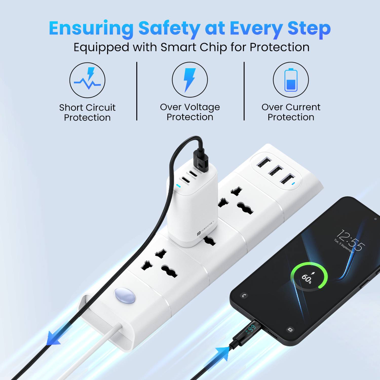 Portronics 6.5A 1.2m USB Type C Cable with LED Display - Image 5