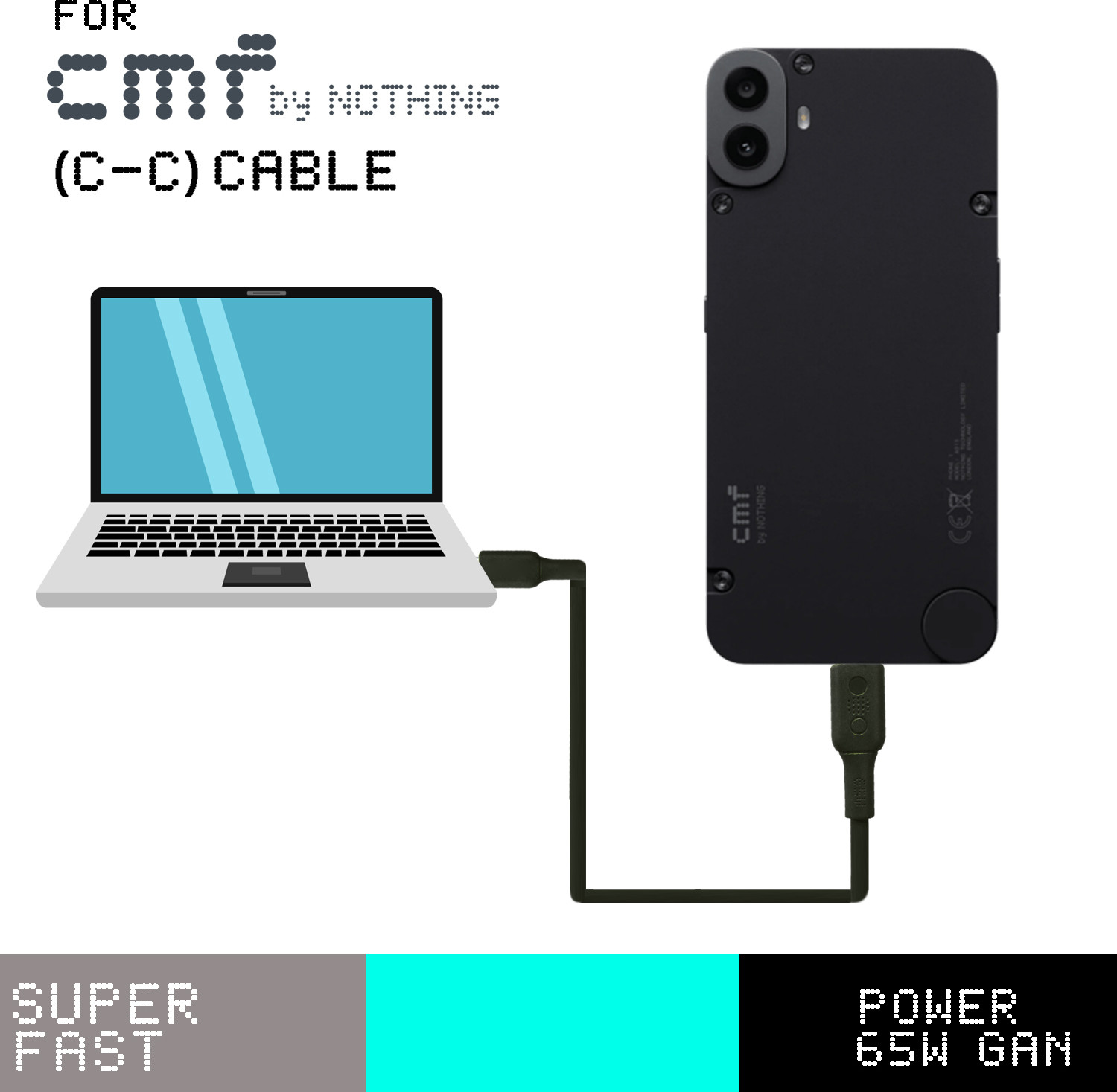 Image of Safa USB Type C Cable 6.5 A 1 m Power GaN 65W SuperFast Type-C To Type-C Data Cable