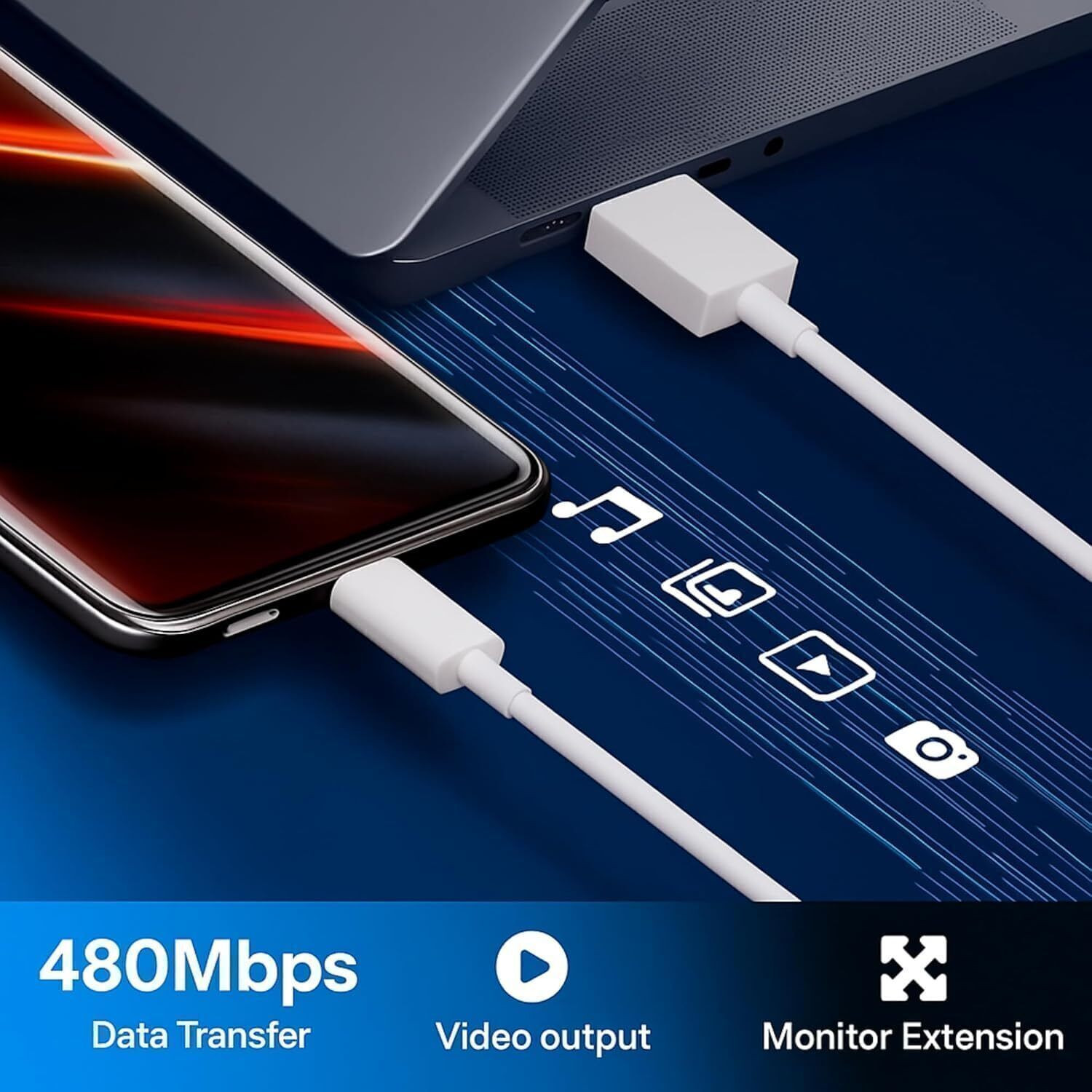 Image of RUHISH USB Type C Cable 6 A 1.01 m Copper 33W TURBO SONIC FAST CHARGIN CABLE