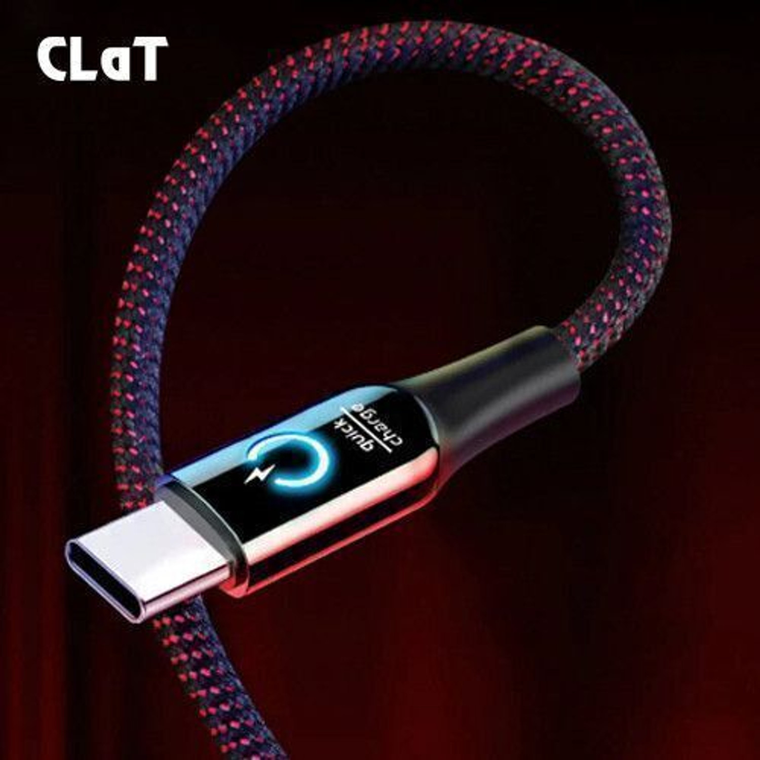 Image of CLAT USB Type C Cable 3 A 1.1 m with Intelligent Power Off Led Light and Quick Charging Indicator