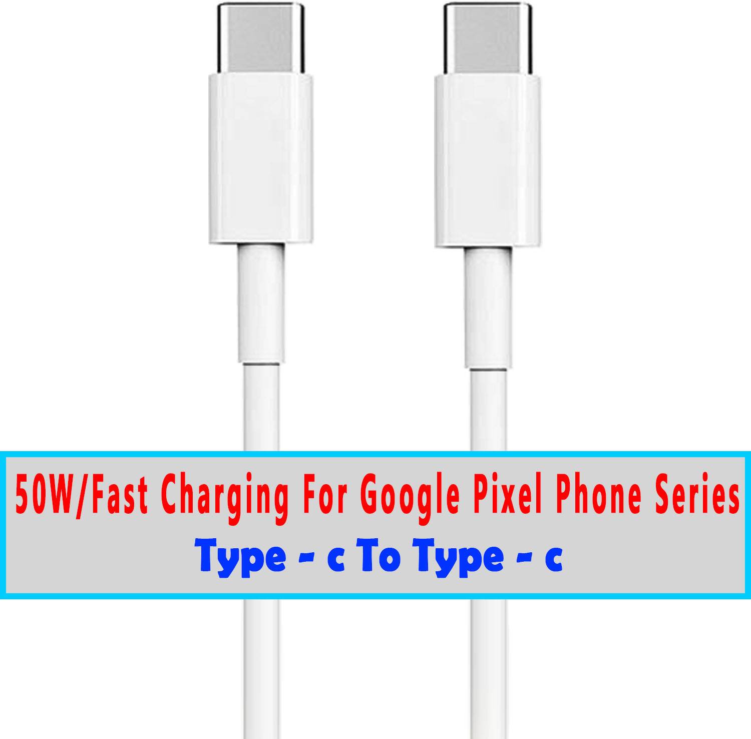 SUFO USB Type C Cable 5 A 1.01 m TYPE-C TO TYPE-C 50W_5A FAST CHARGING CABLE SUPPORT GOOGLE PIXEL 9 / PIXEL 8 / PIXEL 7 / PIXEL 6 / PIXEL 5 / PIXEL 4 / PIXEL 3 SERIES