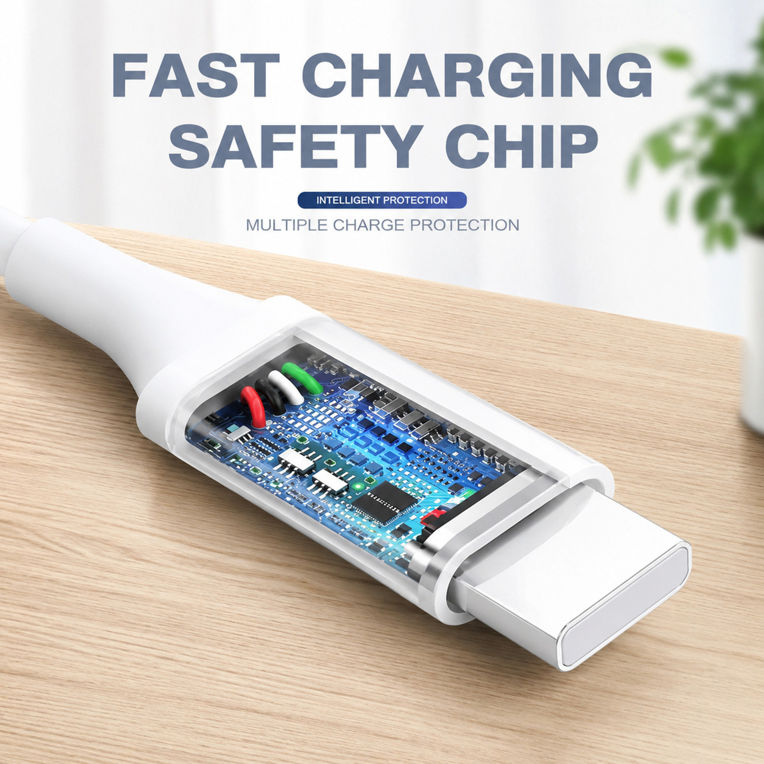 Image of vivo USB Type C Cable 3 A 1 m Aluminum Foil USB Type C 65W Safe Charging Cable
