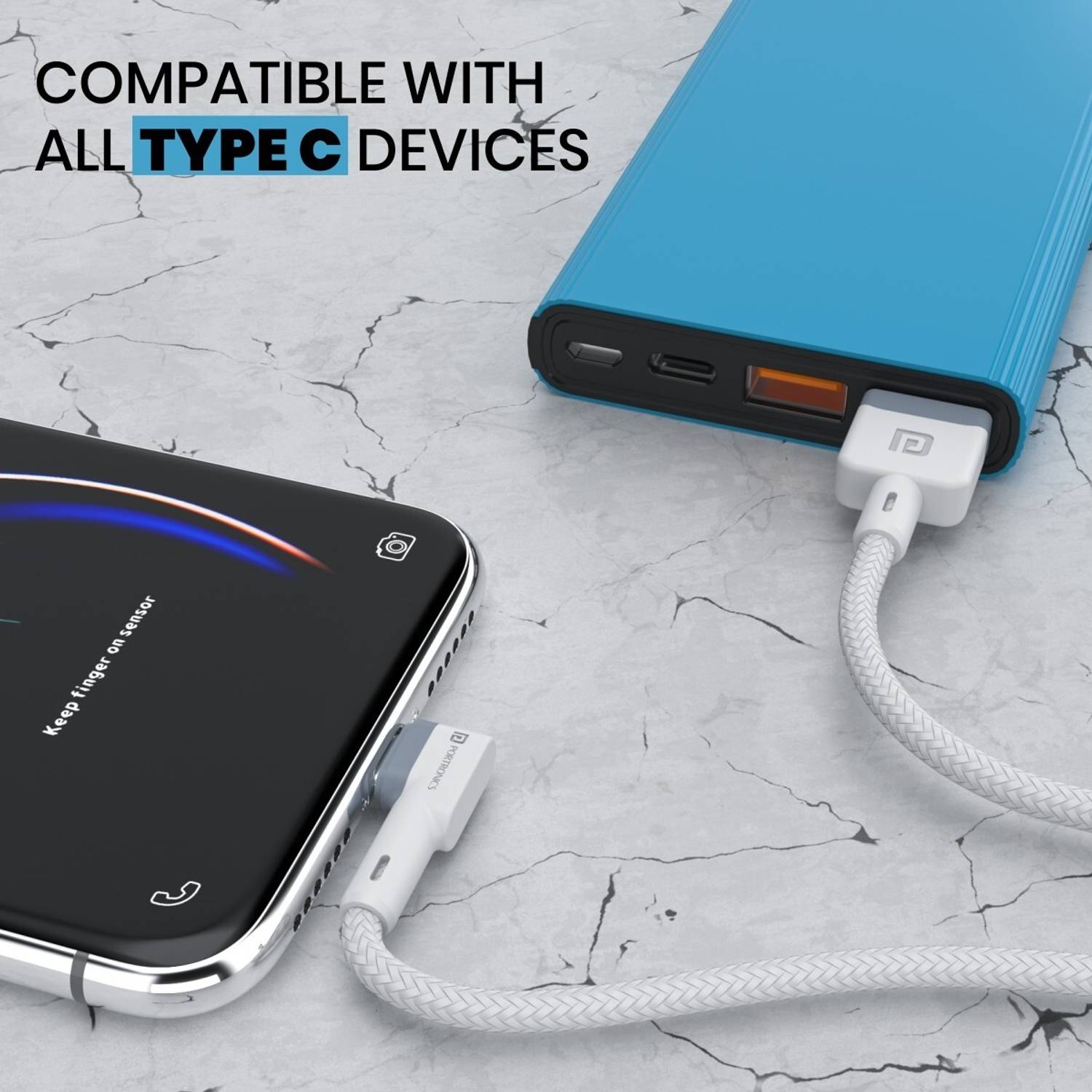 Portronics USB Type C Cable 3A 1.2m - Image 5