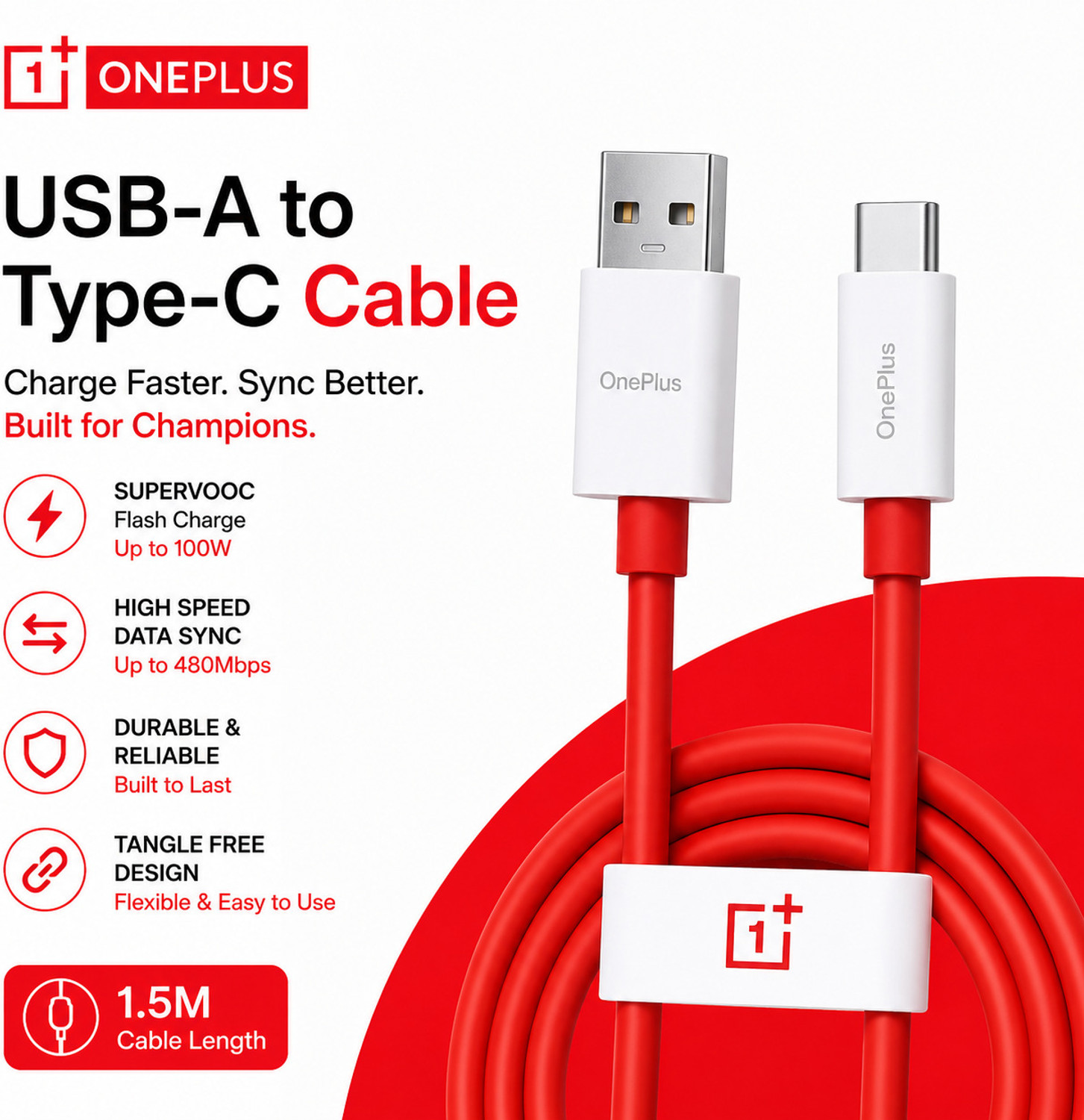 Image of OnePlus USB Type C Cable 10 A 1.5 m DL129 1.5M