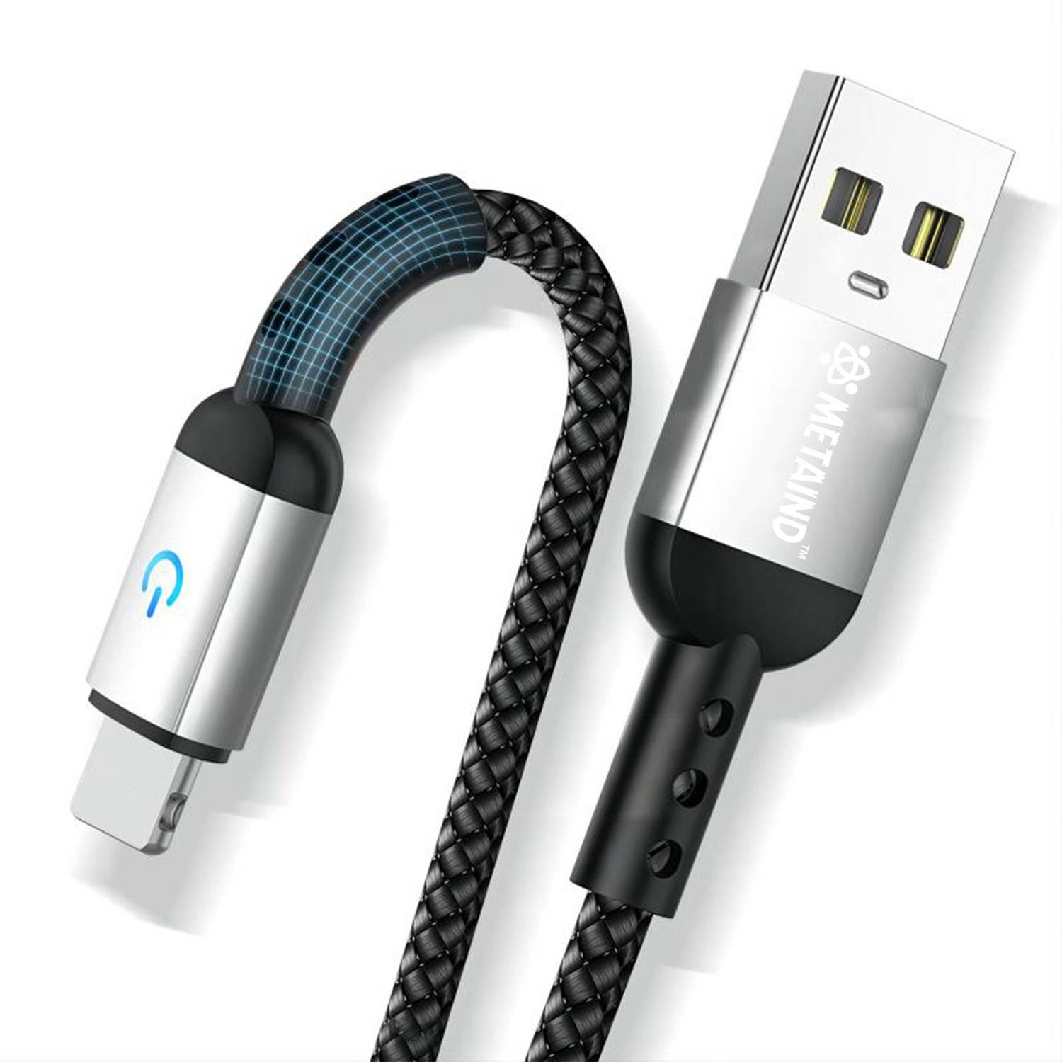 Metaind USB Type C Cable 3 A 1.2 m Braided Meta_CR10 (Compatible