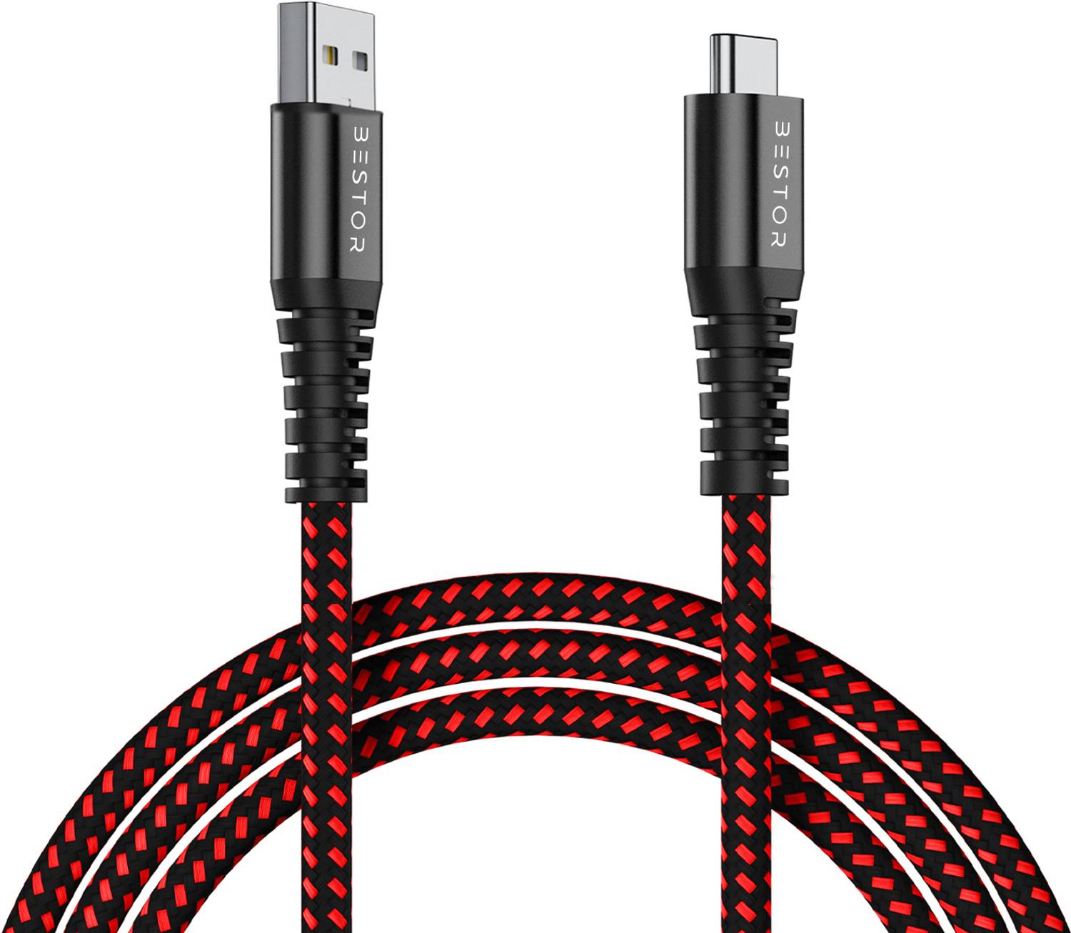 Bestor USB Type C Cable 1.5 m USB C Cable 20W Fast Charging, USB-A to USB-C Cable Nylon Braided Charger Cord for OnePlus, Samsung Galax S10 S9 S20, Mi and More (1.5M)