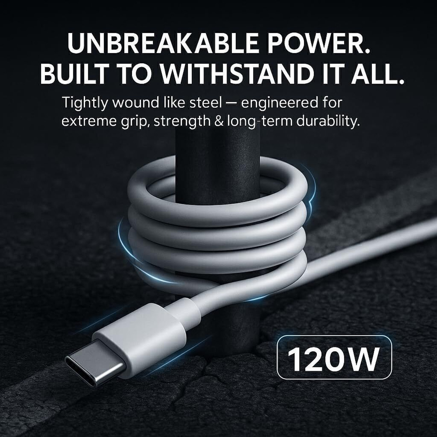Image of RUHISH USB Type C Cable 6 A 1.01 m Copper 33W TURBO SONIC FAST CHARGIN CABLE
