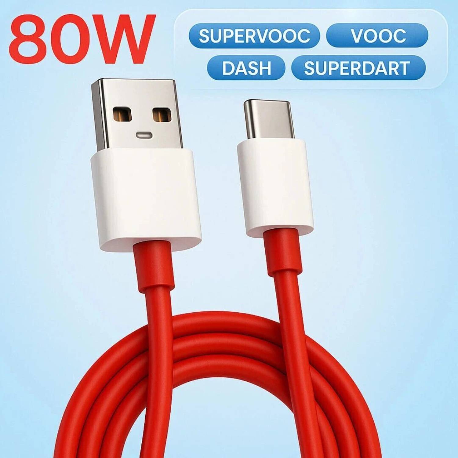 Good One USB Type C Cable 8 A 1 m TPE 80W Charging Cable USB to Type C Warp Charger SuperVooc/Dash Super Charge Cable for Oneplus11,11R,10Pro,10R,10T,9RT,9R,8R,8T Cable for 6/6T/7/7T,Ce2 Lite 5G,Ce 3 5G,Ce3 Lite