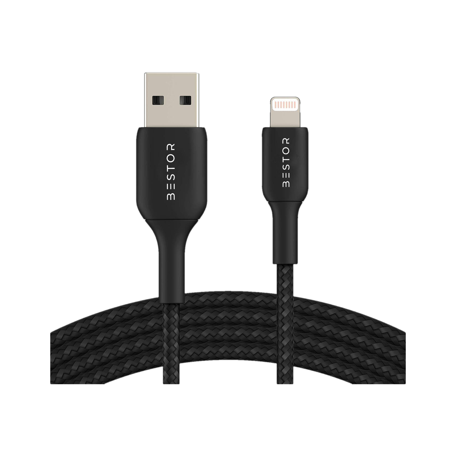 Bestor Lightning Cable 3 A 1.2 m Nylon Braided Sync and Charge 12W USB-A to Lightning