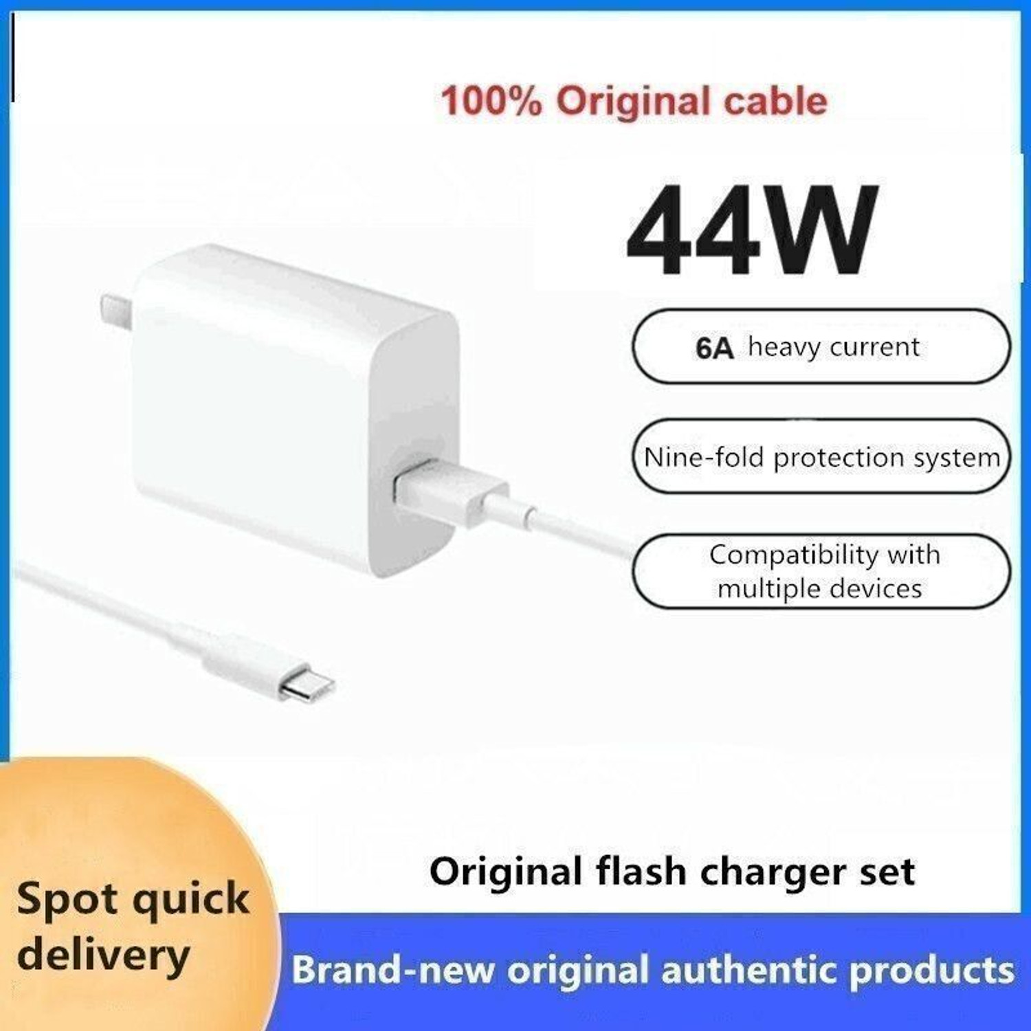 Image of Ditya USB Type C Cable 4 A 1 m TPE, WOVEN NET SHIELD 100% ORIGINAL FLASH CHARGER SUPPORT 18W /30W /44W