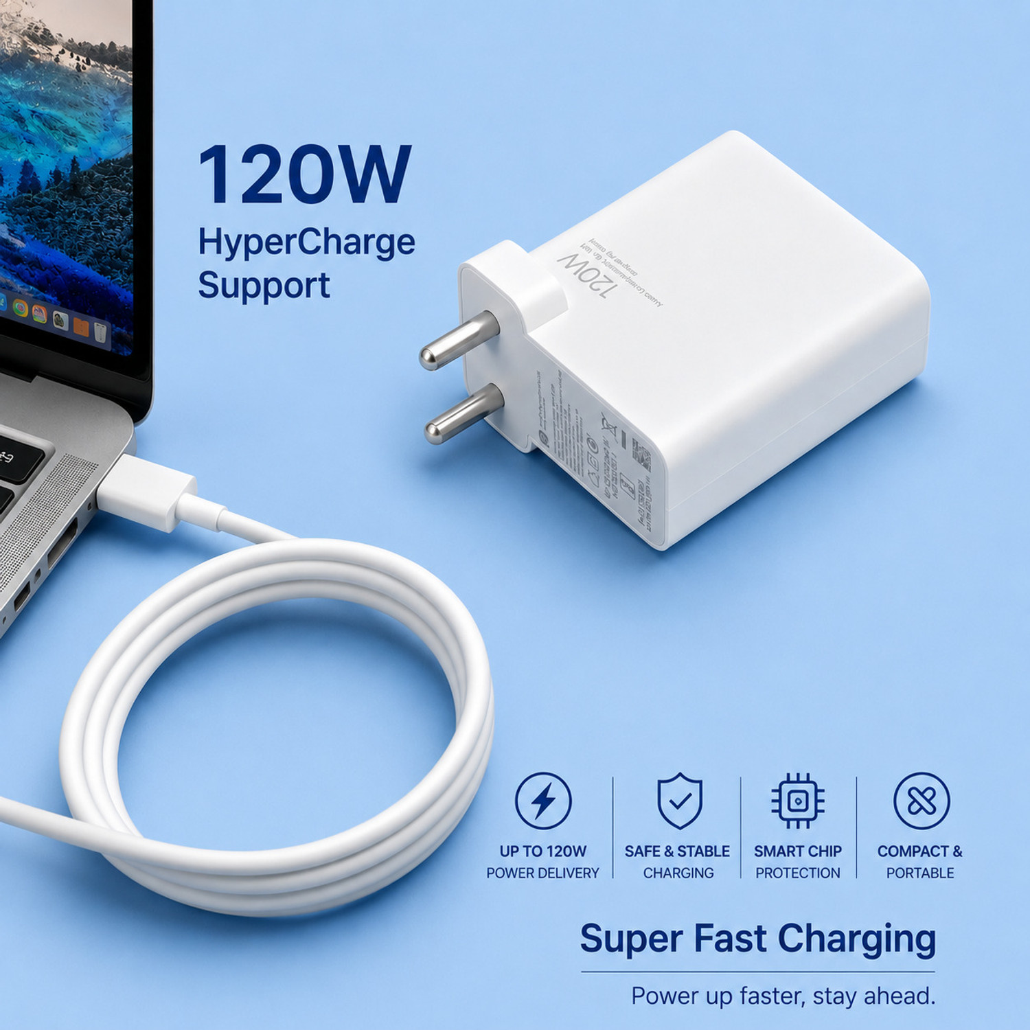 Image of NYC Simplify Your Life USB Type C Cable 6 A 1 m Original 33W /67W /120W TURBO SONIC CHARGE FAST CHARGER CABLE (Compatible with Compatible with XIAOMI /POCO /REDMI, REDMI 10 /10PRO /10PRO MAX / POCO M2 PRO /MI10I, Gray, One Cable, USB Type A To USB Type C, 120 W)