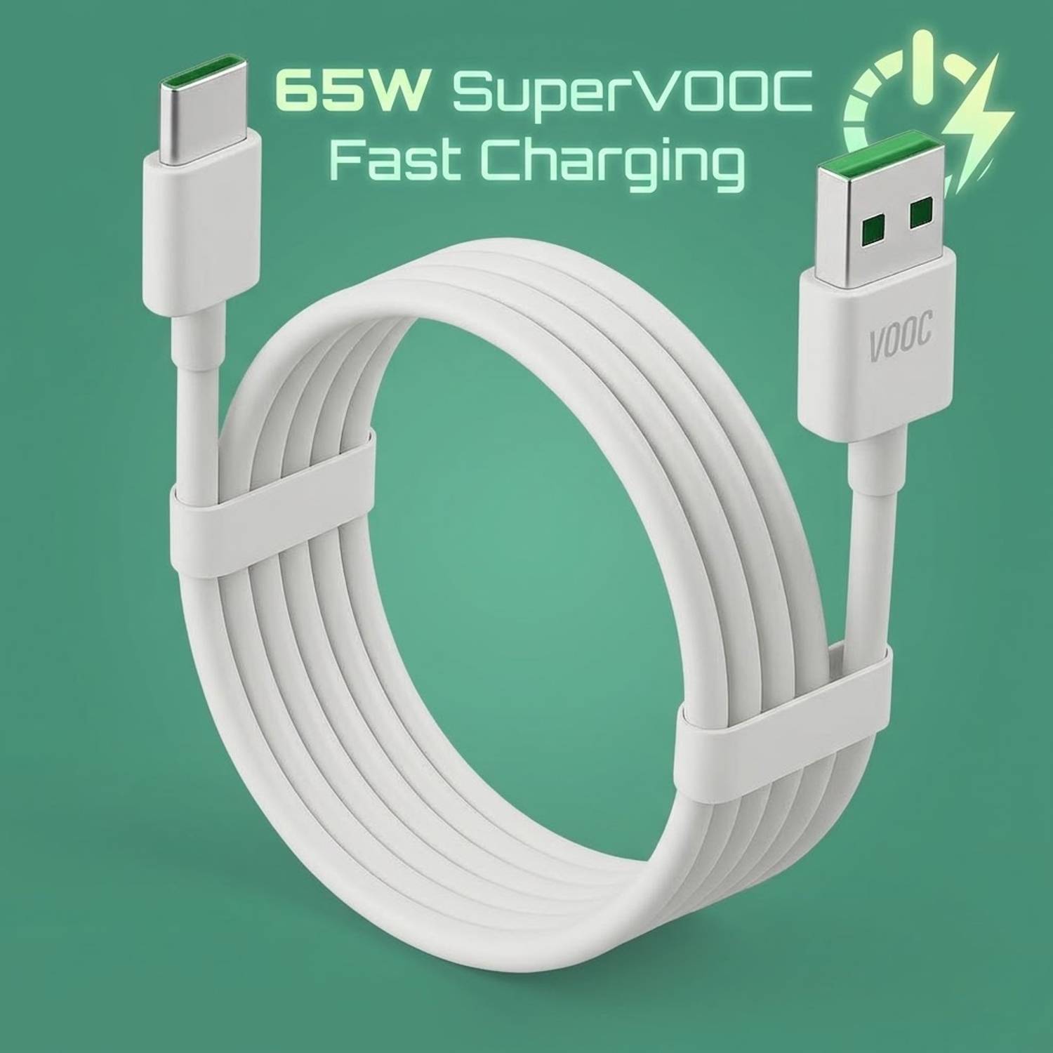 mPix USB Type C Cable 3 A 1 m Original SuperVOOC Charging Type C Cable for Oppo Reno 11/Reno 10/Reno 9 Pro/F25 Pro/F23/F21 Pro/Reno 8T 5G/A78 & Universal Support