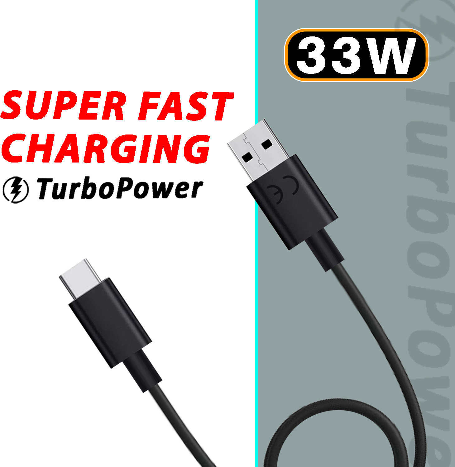 Image of SUFO USB Type C Cable 3 A 1 m 33W TurboPower Super Fast Data Cable