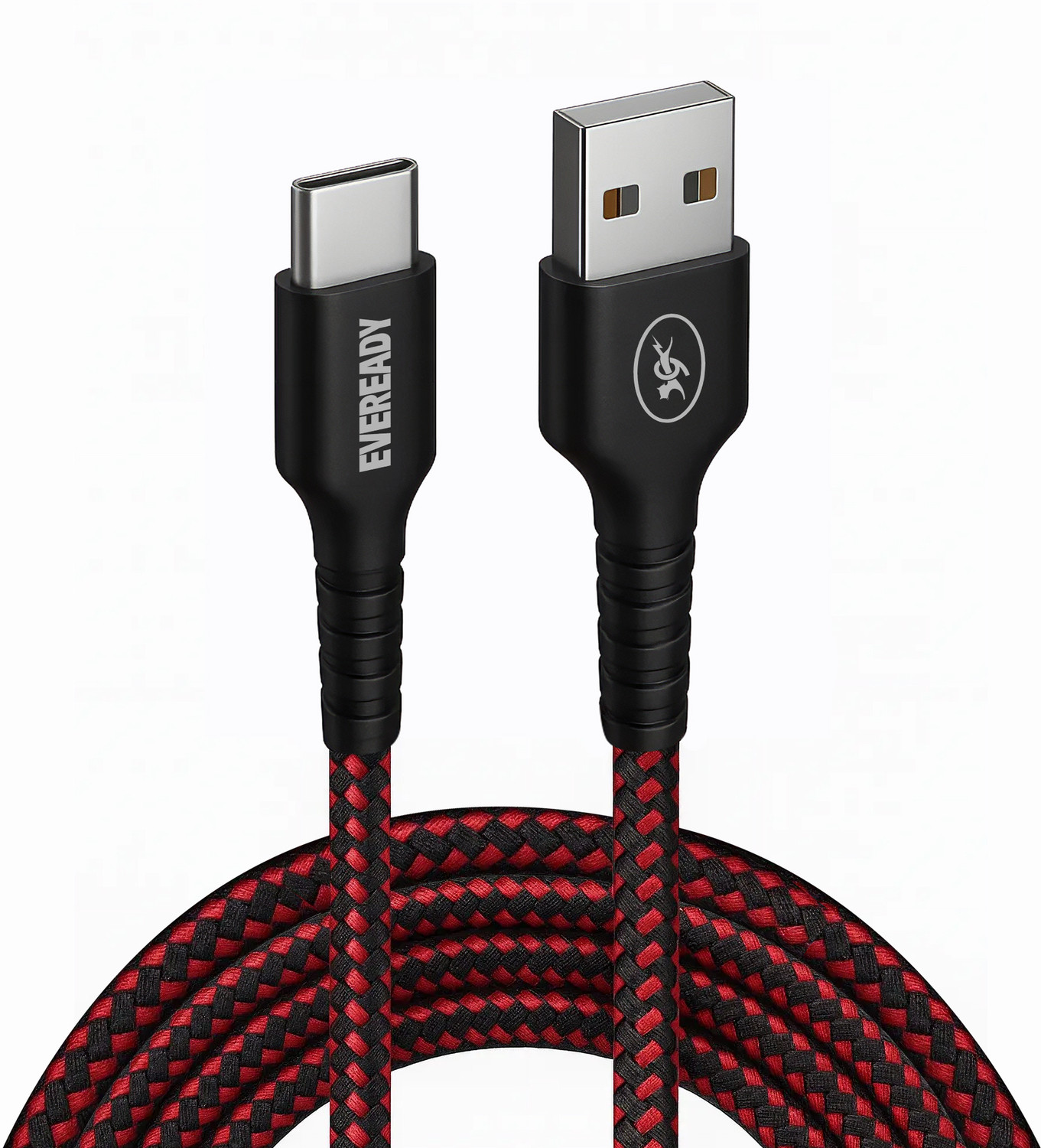 Image of Eveready USB Type C Cable 1.5 m A to C (Compatible with Mobile, Black, USB Type A To USB Type C)
