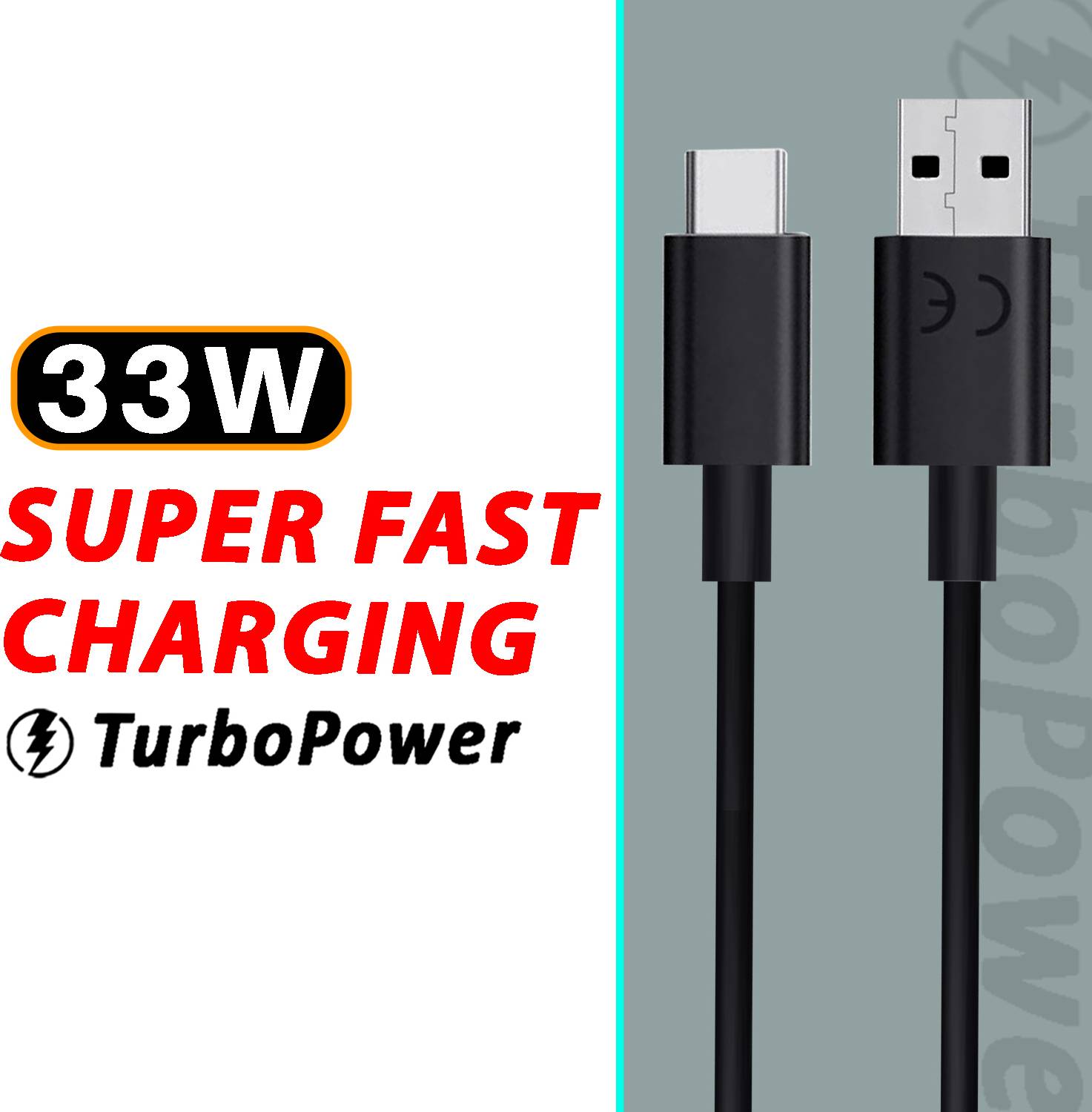 SUFO USB Type C Cable 3 A 1 m 33W TurboPower Super Fast Data Cable