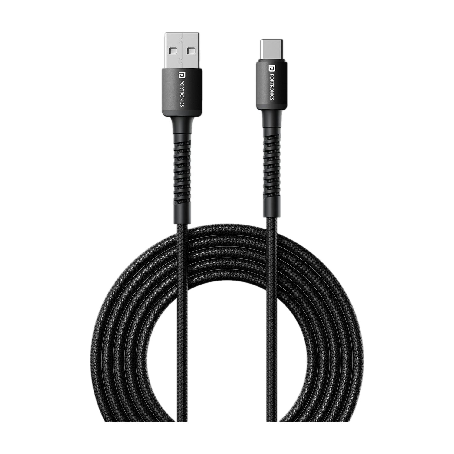 Portronics USB Type C Cable 3A 2m Nylon Braided Fast Charging