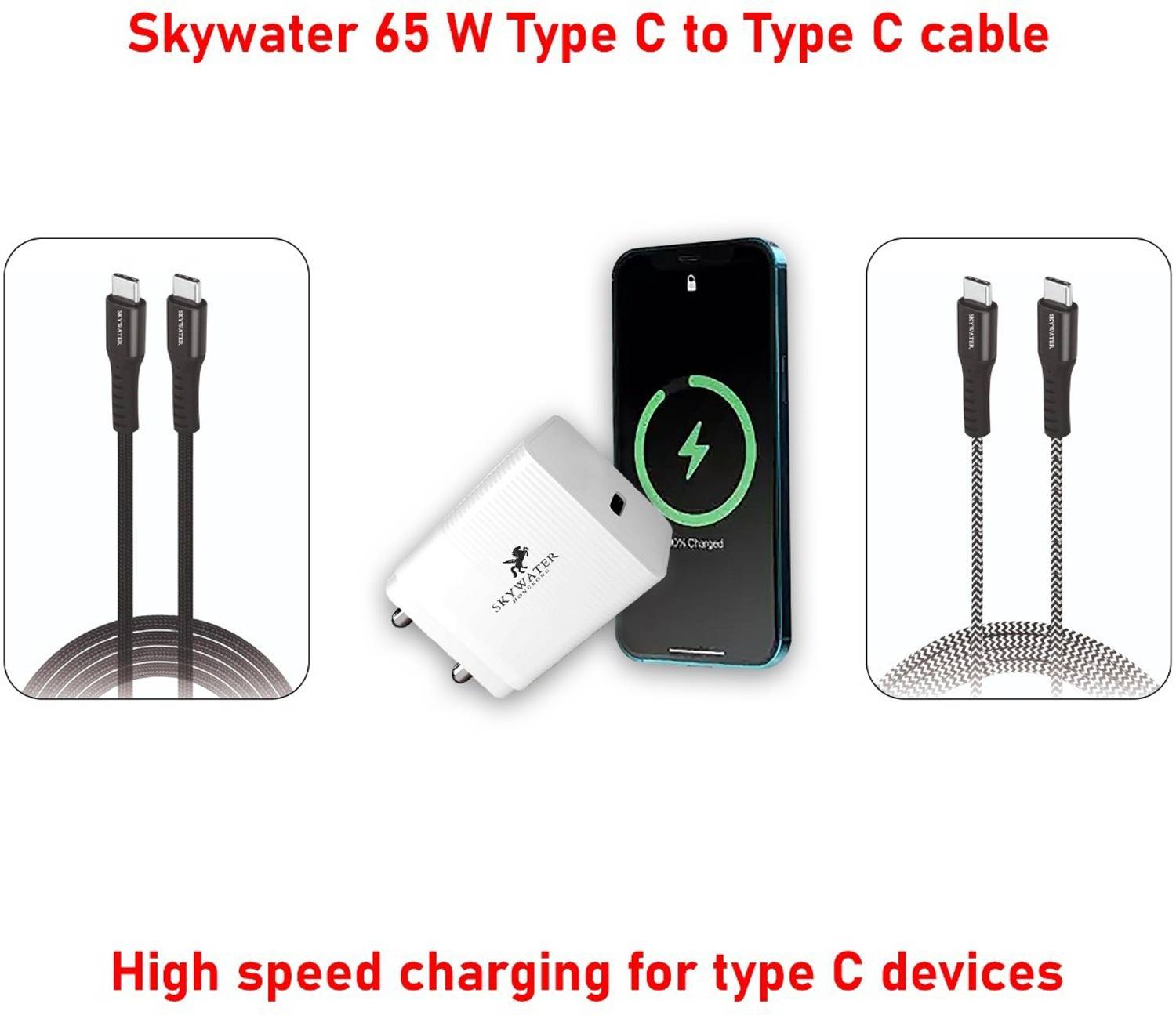 SKYWATER USB Type C Cable 3 A 1 m Metal Braided 931