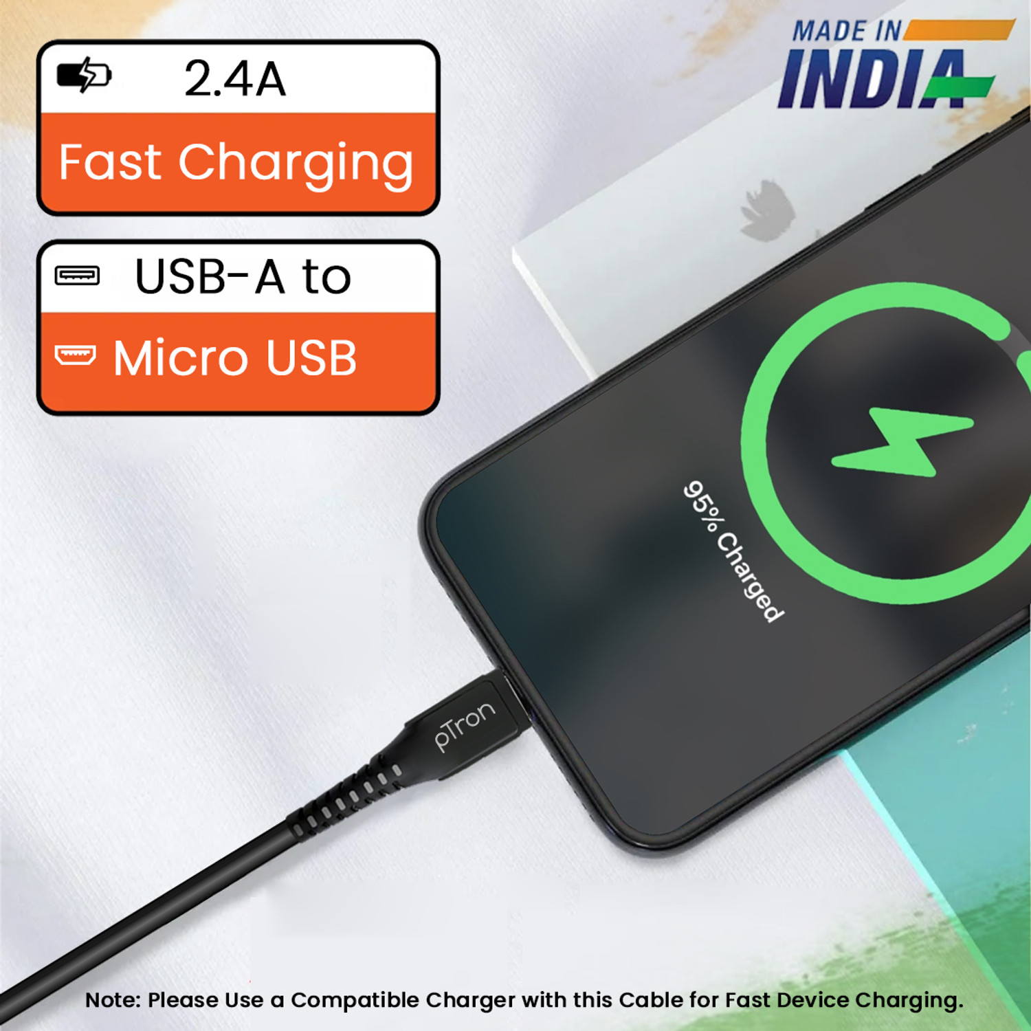 Image of PTron Micro USB Cable 1 m Solero M241
