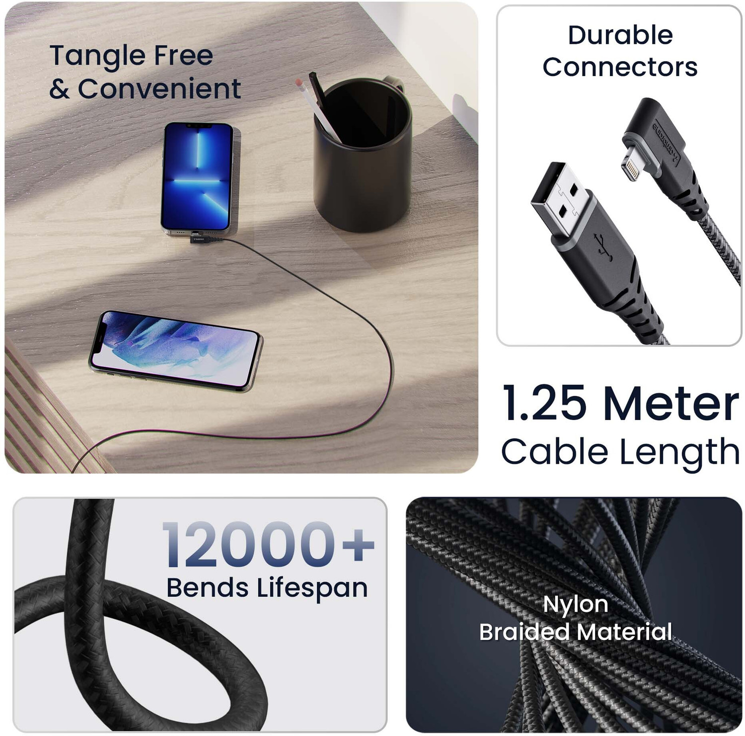 Image of Ambrane Lightning Cable 2 A 1.25 m ABLL-125