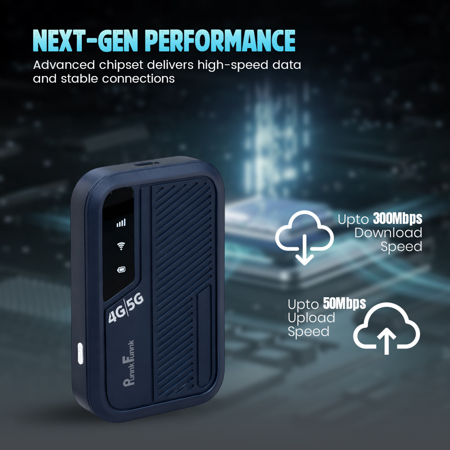 Image of PunnkFunnk WT12 Mini Wireless Modem Dongle with SIM Support - Portable Internet Device 300 Mbps Data Card ,Calls not Supported