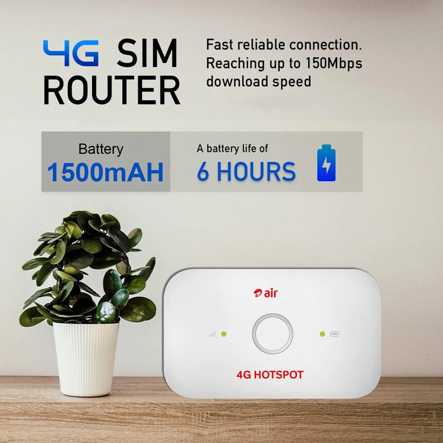 Image of INNOVIX Airtel 4g Wifi Portable hotspot 150 Mbps Data Card,Calls not Supported (White)