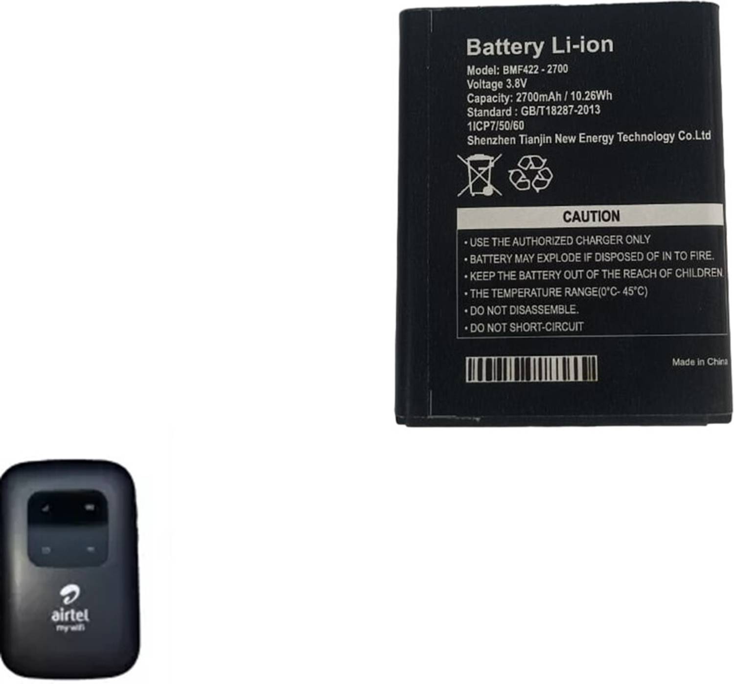 Airtel 4G LTE Hotspot BMF422 Mobile Battery For Portable WiFi Router 2700mAh Battery 150 Mbps Data Car...
