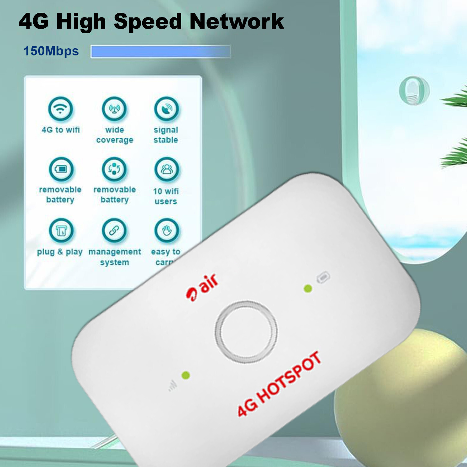 Image of INNOVIX Airtel 4g Wifi Portable hotspot 150 Mbps Data Card,Calls not Supported (White)